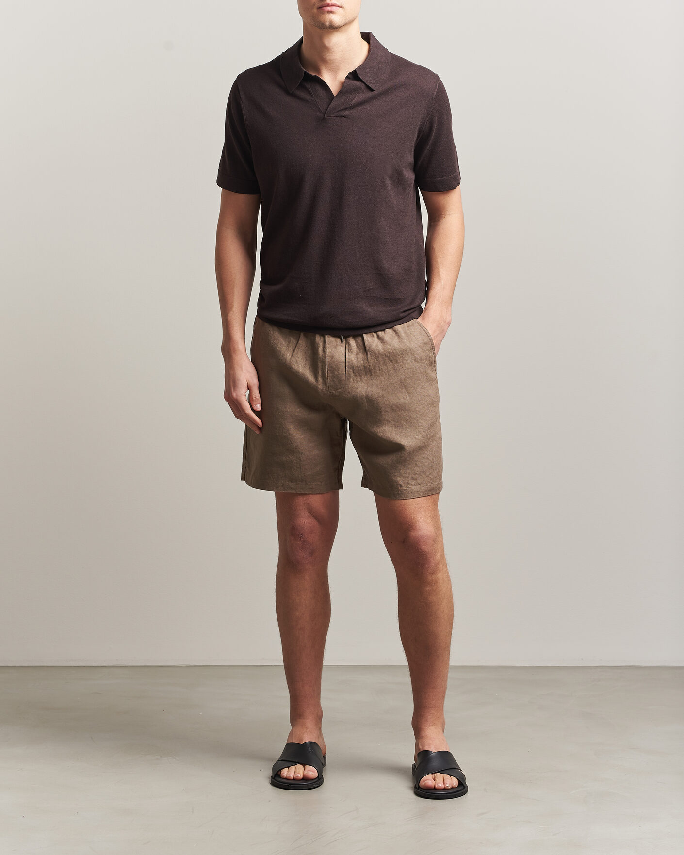 Homme | Polos | NN07 | Ryan Cotton/Linen Polo Dusky Port
