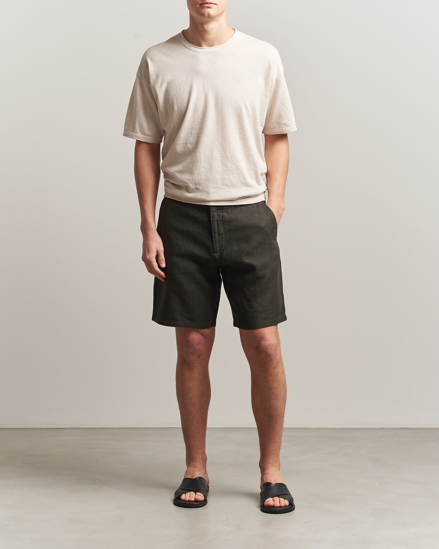 Homme | T-shirts | NN07 | Ryan Cotton/Linen T-Shirt Oat