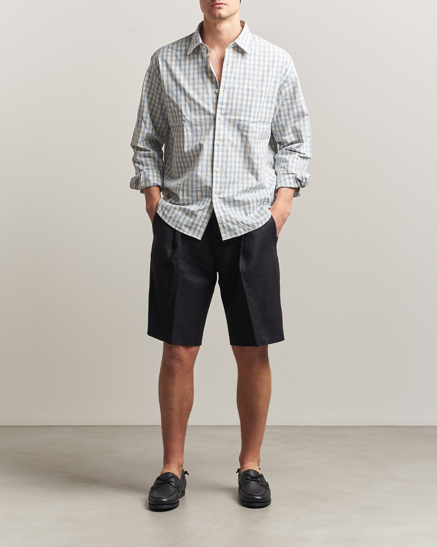 Homme | Shorts | NN07 | Kay Relaxed Fit Linen Drawstring Shorts Black
