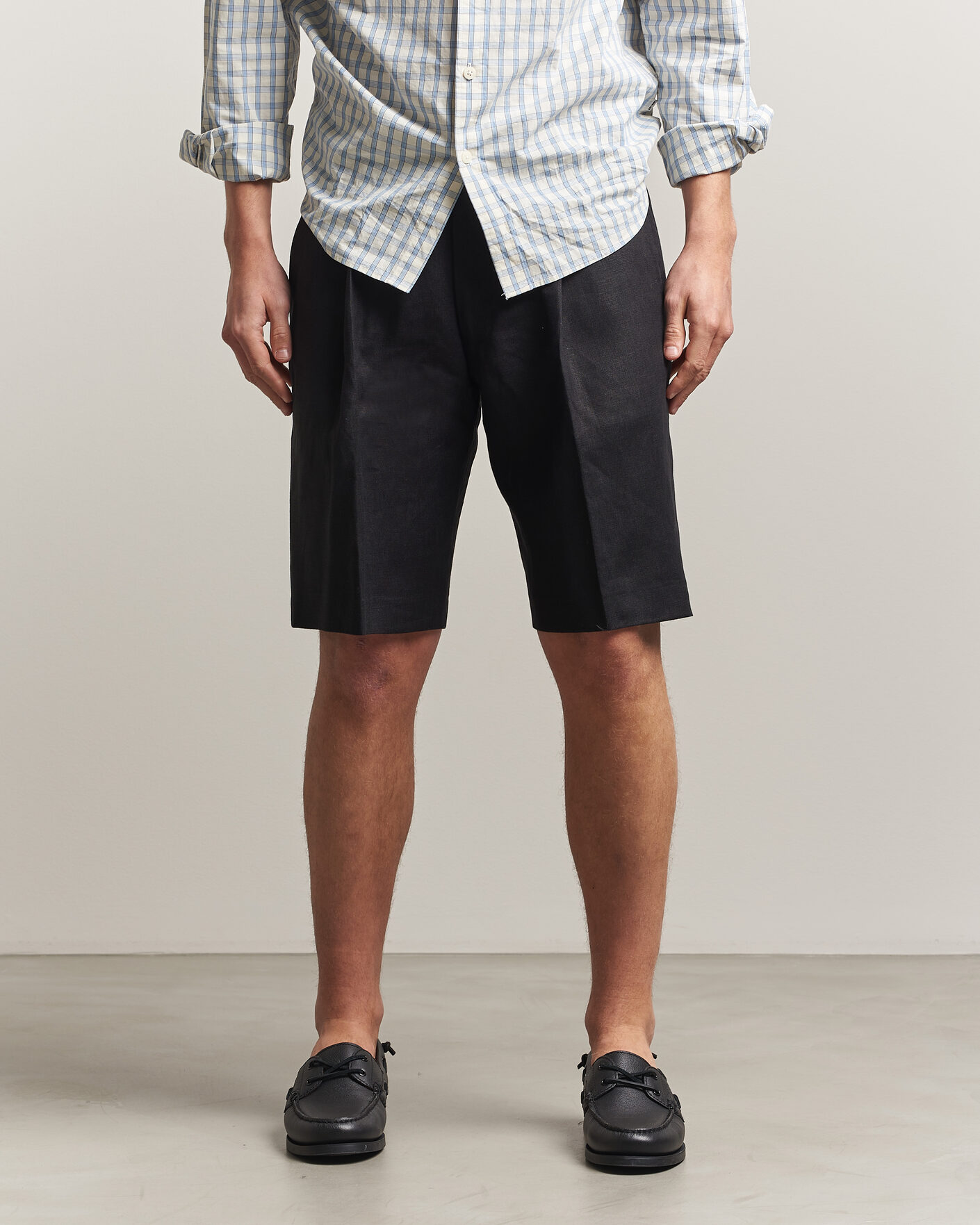 Homme | Shorts | NN07 | Kay Relaxed Fit Linen Drawstring Shorts Black