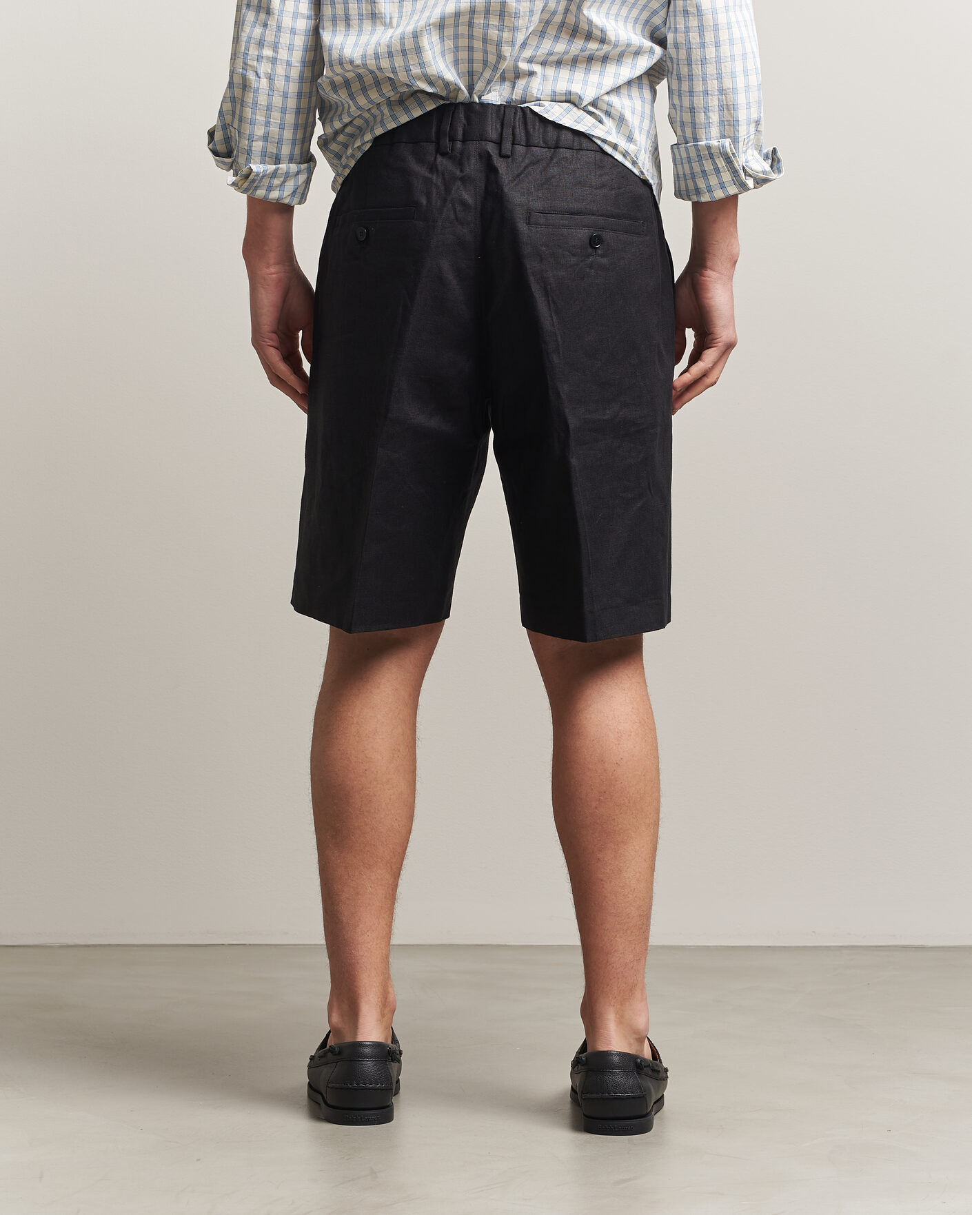 Homme | Shorts | NN07 | Kay Relaxed Fit Linen Drawstring Shorts Black