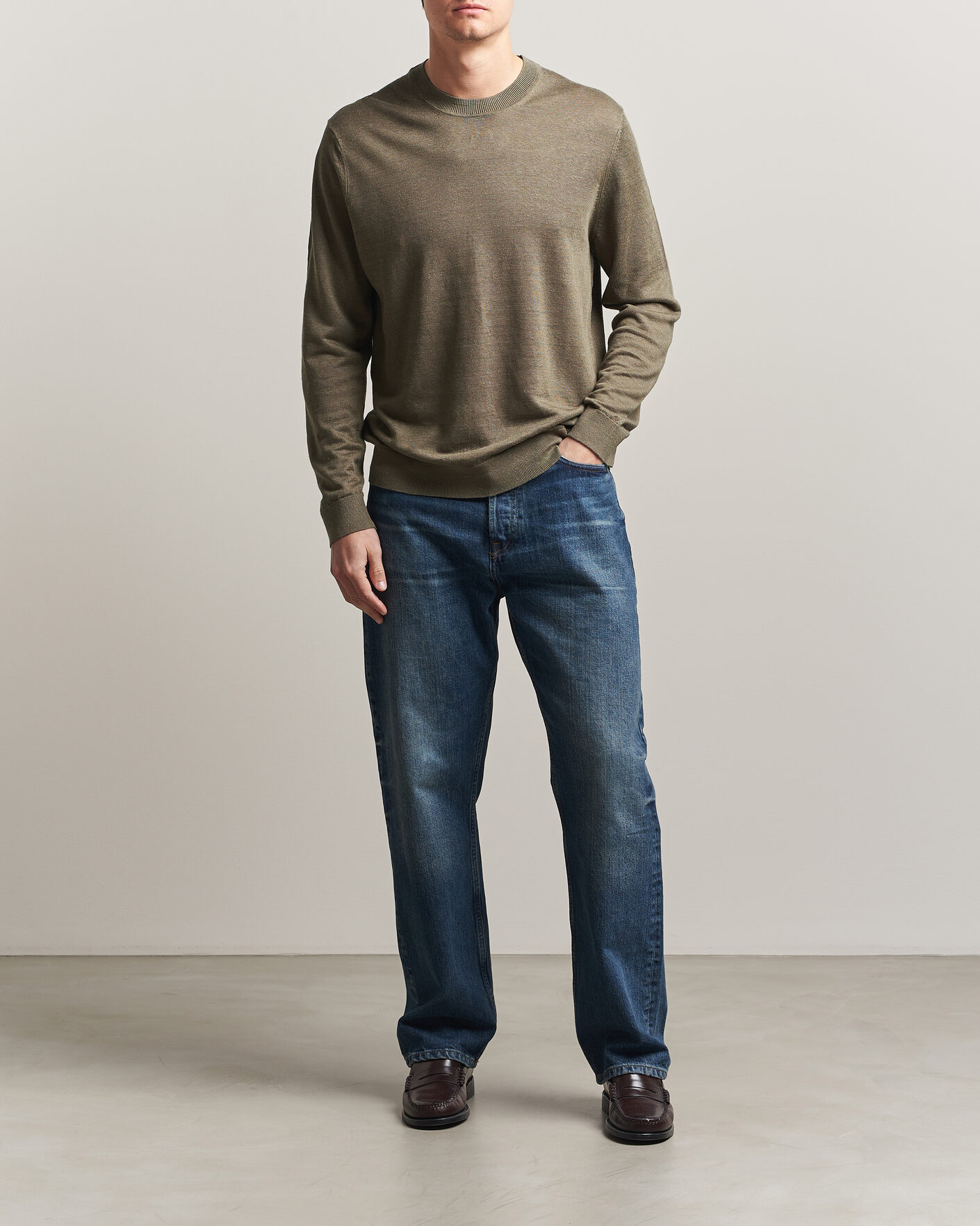 Homme | Pulls Et Tricots | NN07 | Ted Linen Knitted Sweater Capers Green