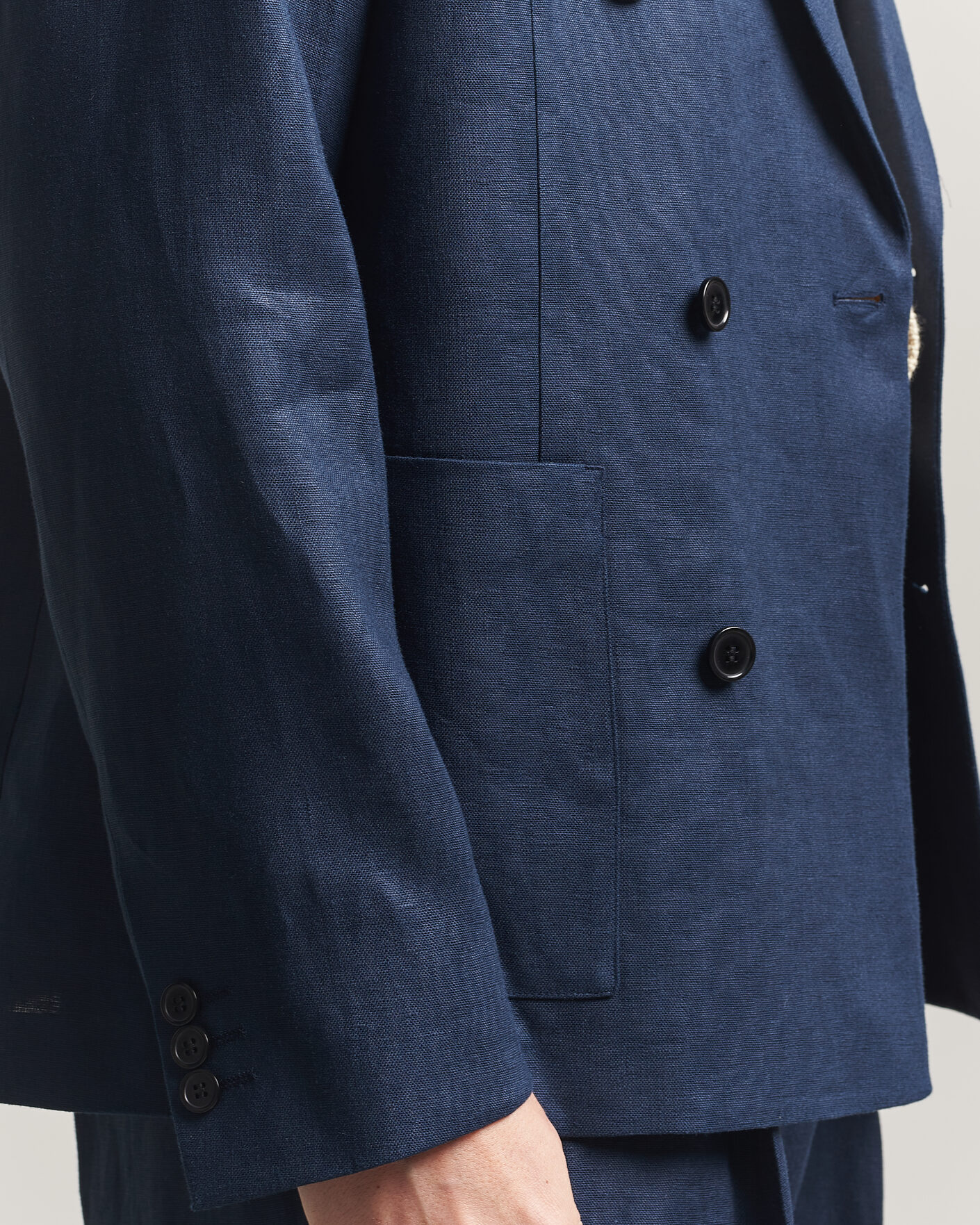 Homme | Blazers | NN07 | Jordin Linen Double Breasted Blazer Navy Blue