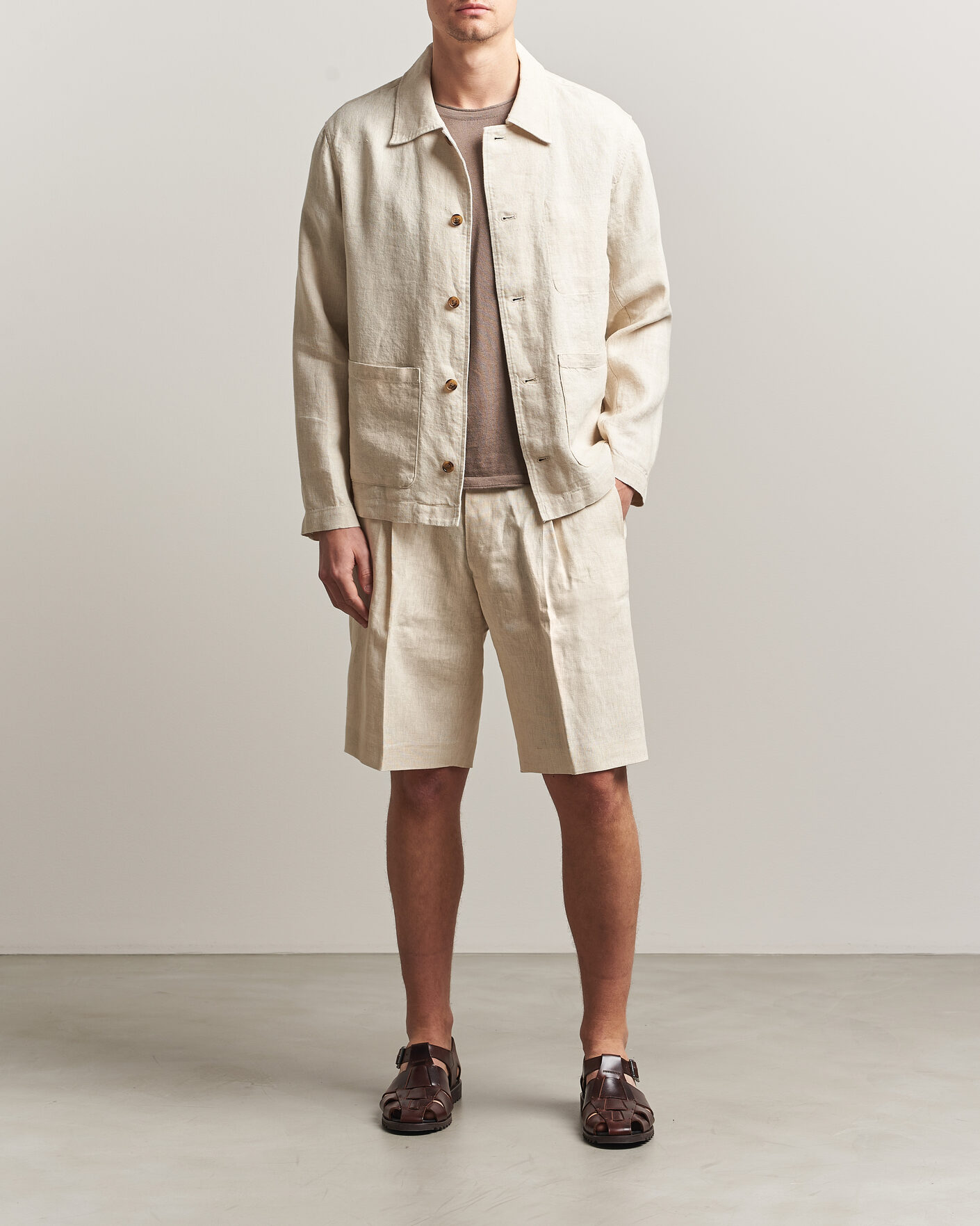 Homme | Chemises | NN07 | Morgan Linen Overshirt Oat
