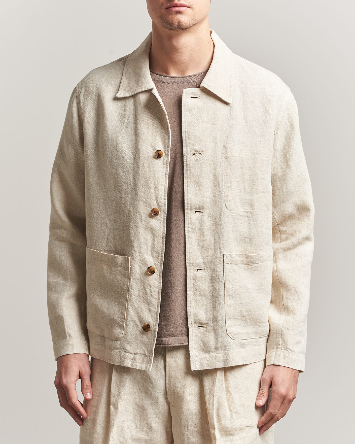 Homme | Chemises | NN07 | Morgan Linen Overshirt Oat