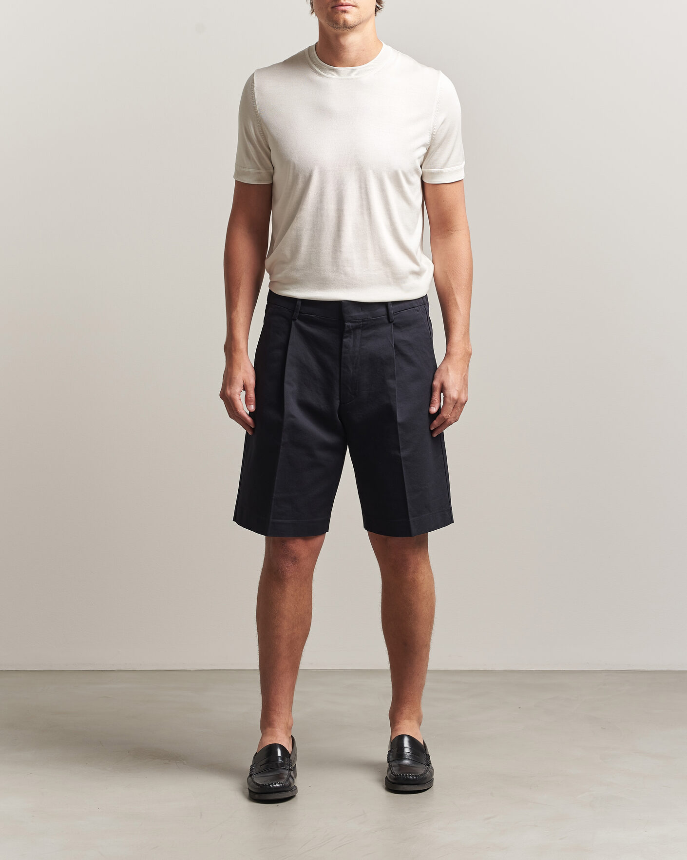 Homme | Shorts | NN07 | Kay Relaxed Fit Cotton Drawstring Shorts Navy Blue