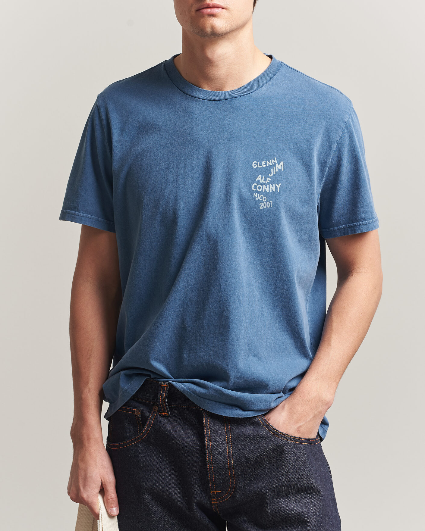 Homme | T-shirts | Nudie Jeans | Roy OG Line-Up T-Shirt French Blue