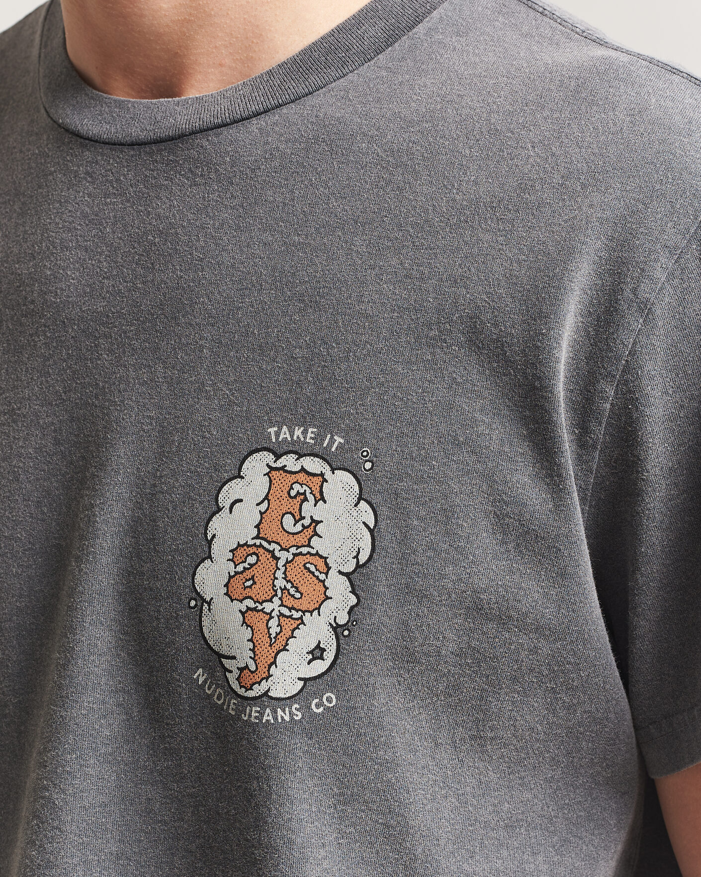 Homme | T-shirts | Nudie Jeans | Roy Easy Cloud T-Shirt Antracite