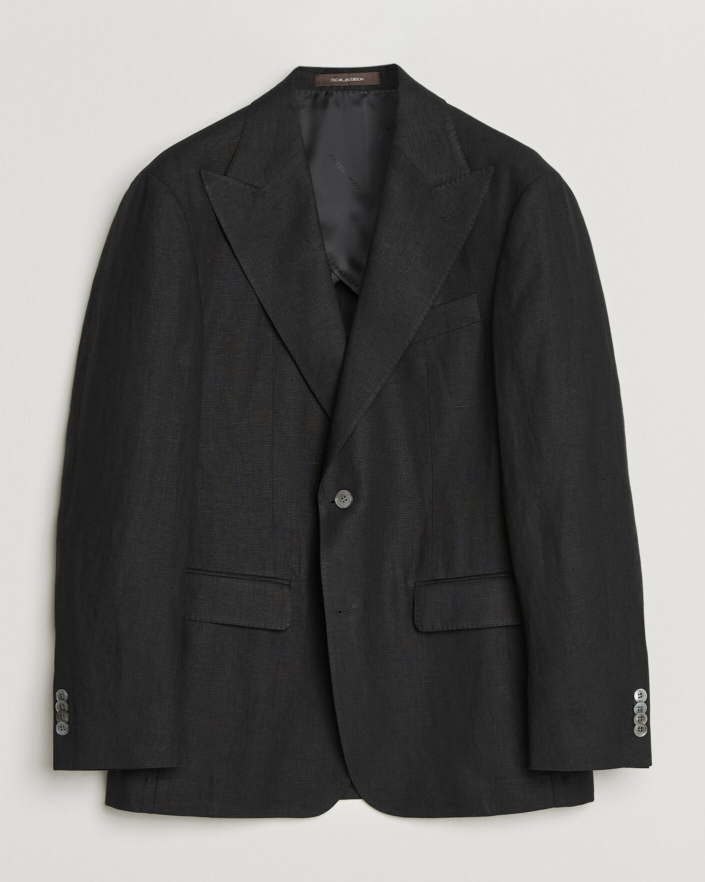 Homme | Blazers | Oscar Jacobson | Rufus Soft Linen Blazer Black