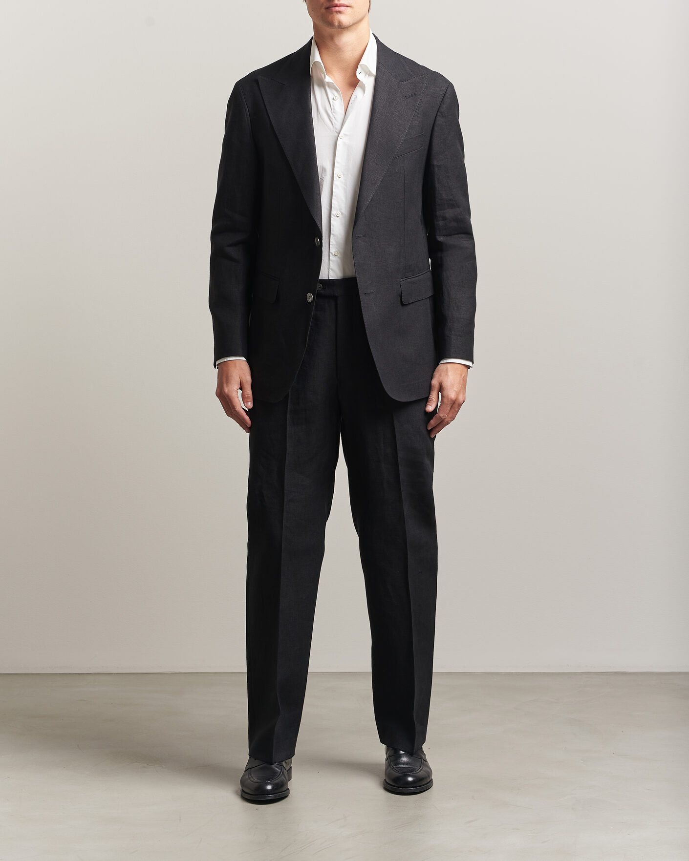 Homme | Blazers | Oscar Jacobson | Rufus Soft Linen Blazer Black