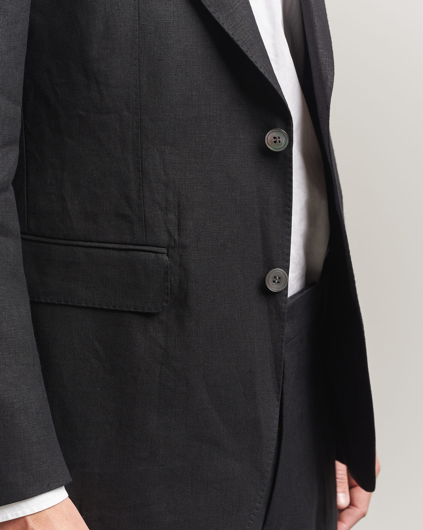 Homme | Blazers | Oscar Jacobson | Rufus Soft Linen Blazer Black