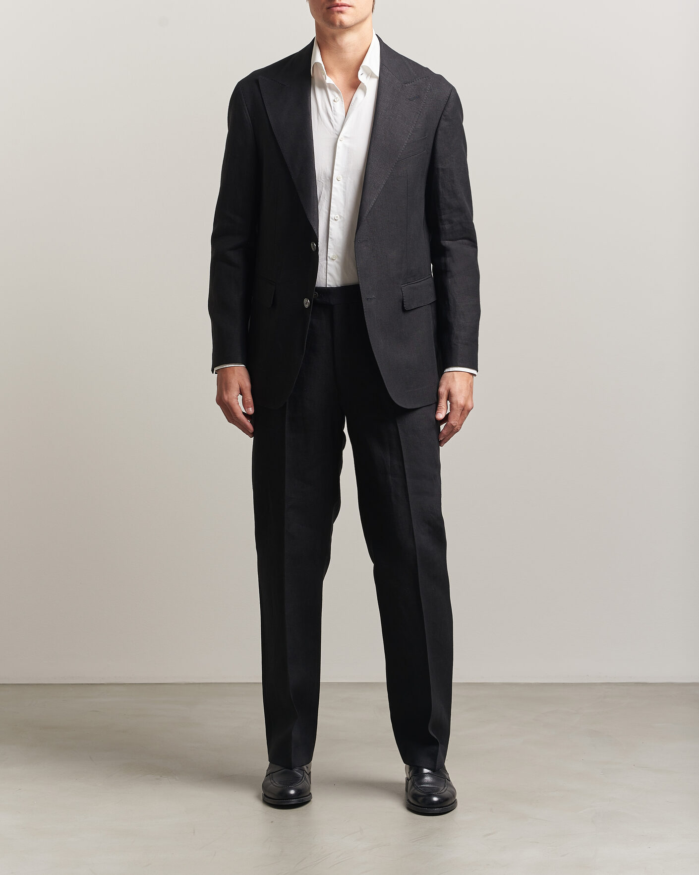 Homme | Pantalons | Oscar Jacobson | Dell S Linen Trousers Black