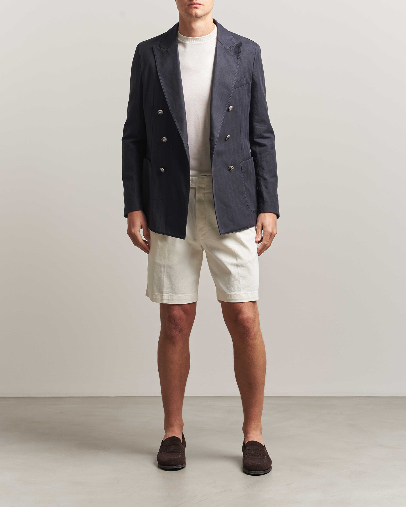 Homme | Shorts | Oscar Jacobson | Tanker Pleat Shorts White