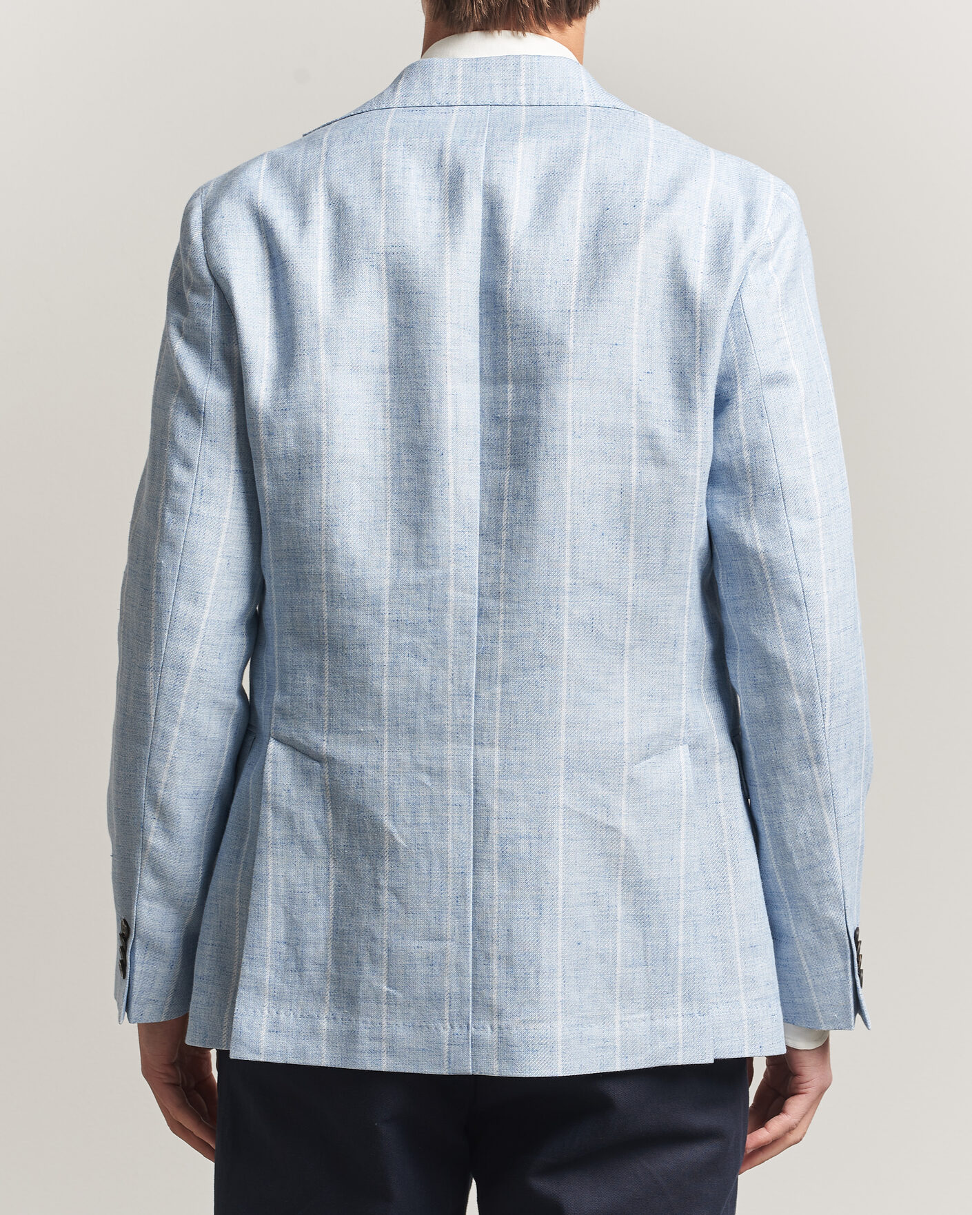 Homme | Blazers | Oscar Jacobson | Ferry Soft Linen/Cotton Blazer Light Blue
