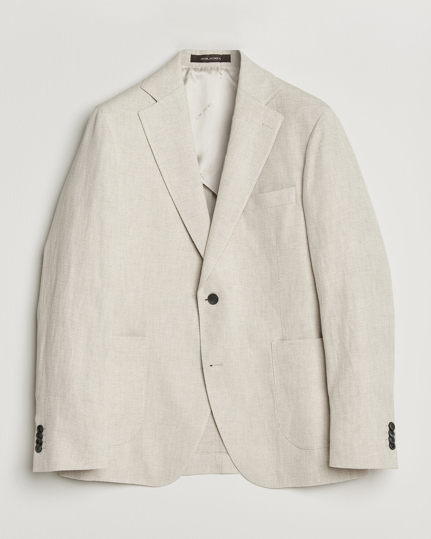 Homme | Blazers | Oscar Jacobson | Ferry Patch Cotton/Linen Blazer Off White