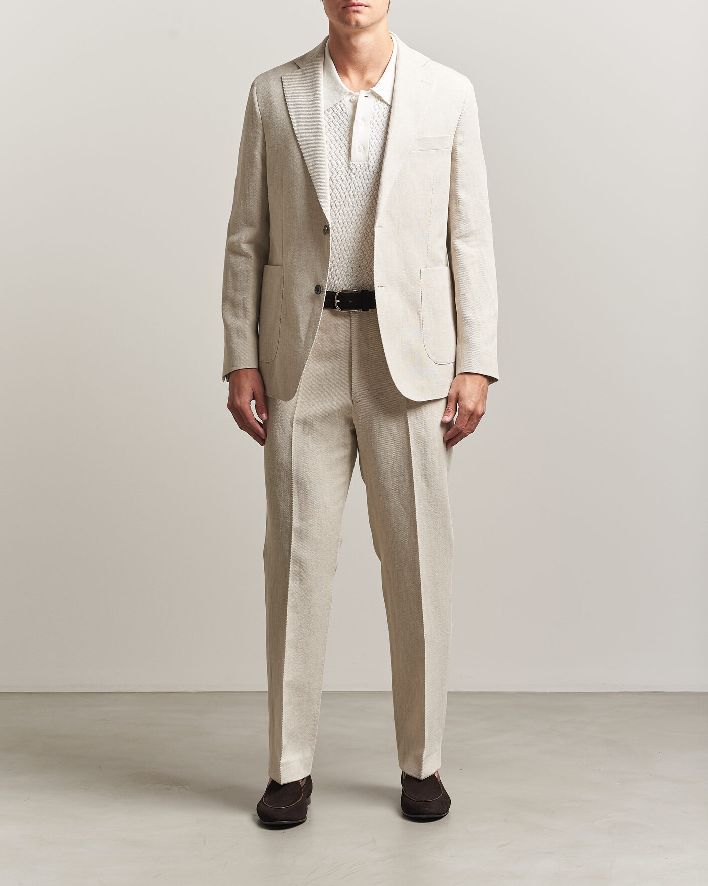 Homme | Blazers | Oscar Jacobson | Ferry Patch Cotton/Linen Blazer Off White