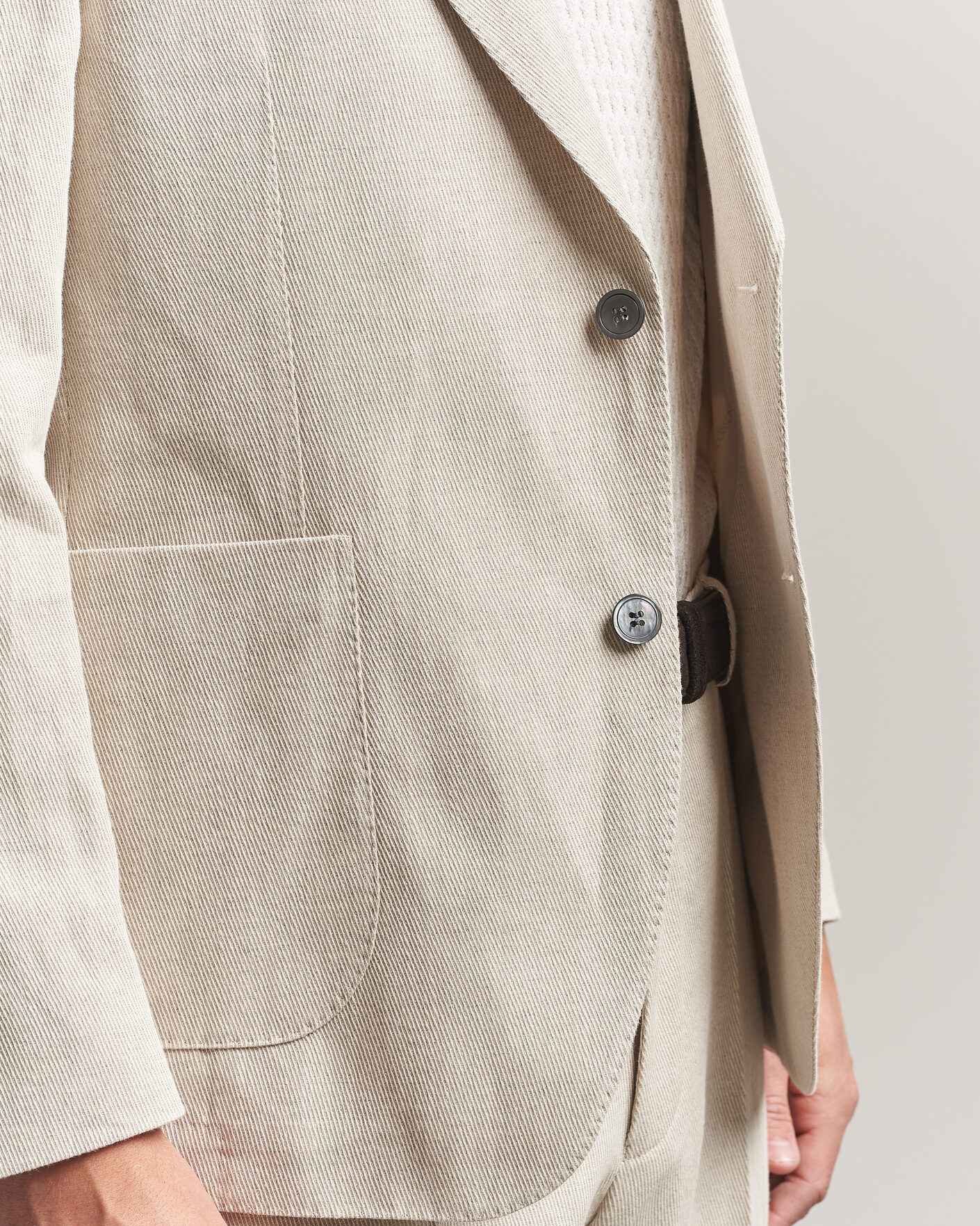Homme | Blazers | Oscar Jacobson | Ferry Patch Cotton/Linen Blazer Off White