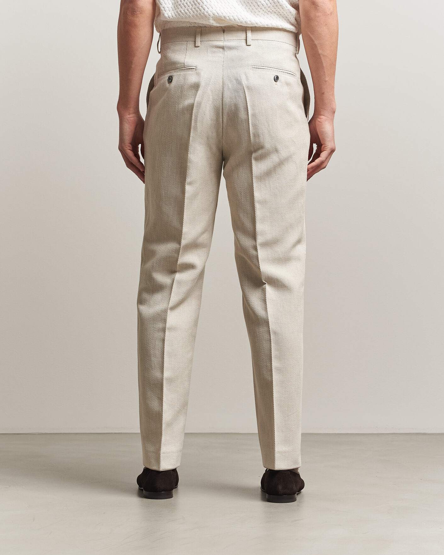 Homme | Pantalons | Oscar Jacobson | Dell Cotton/Linen Trousers Off White