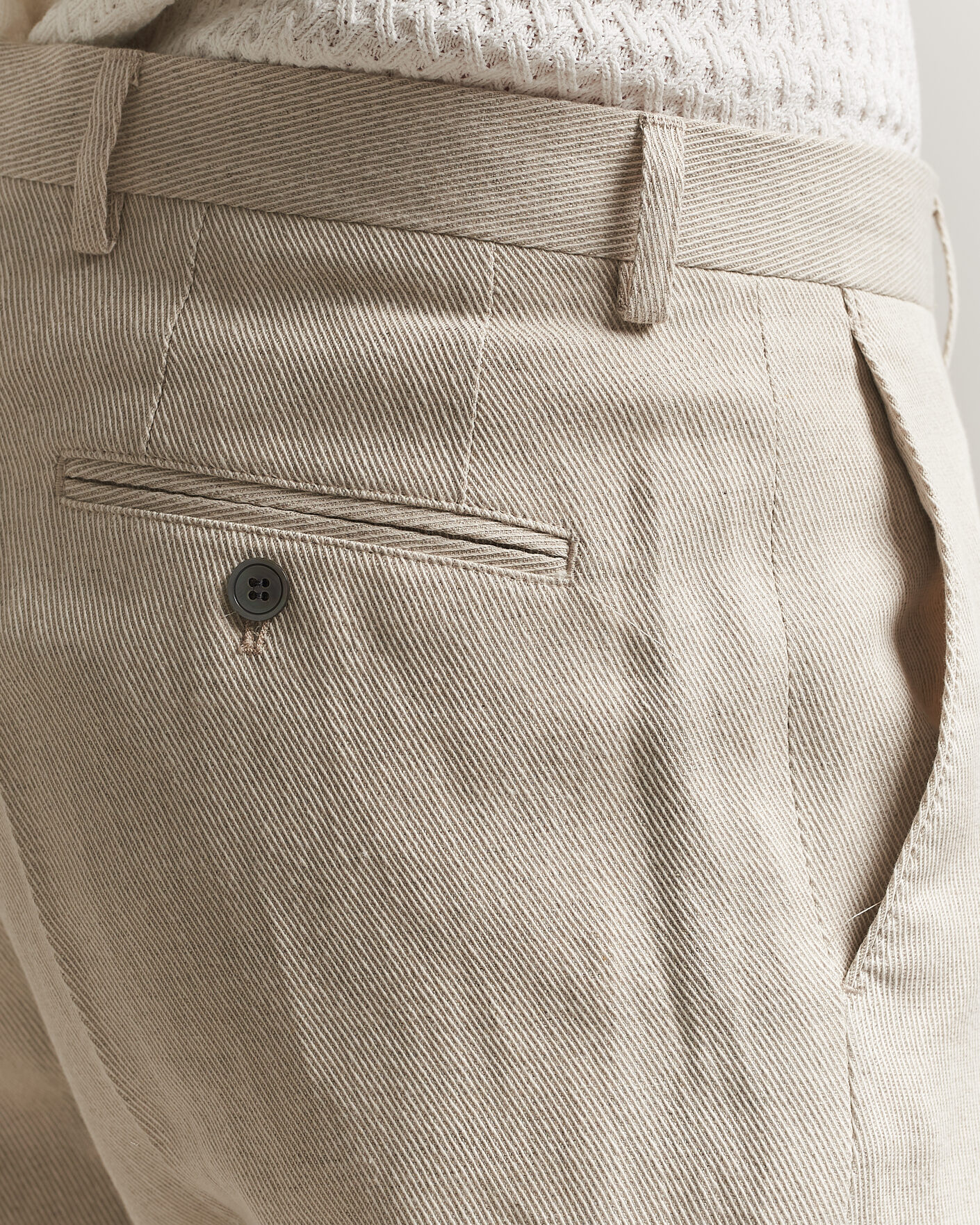 Homme | Pantalons | Oscar Jacobson | Dell Cotton/Linen Trousers Off White