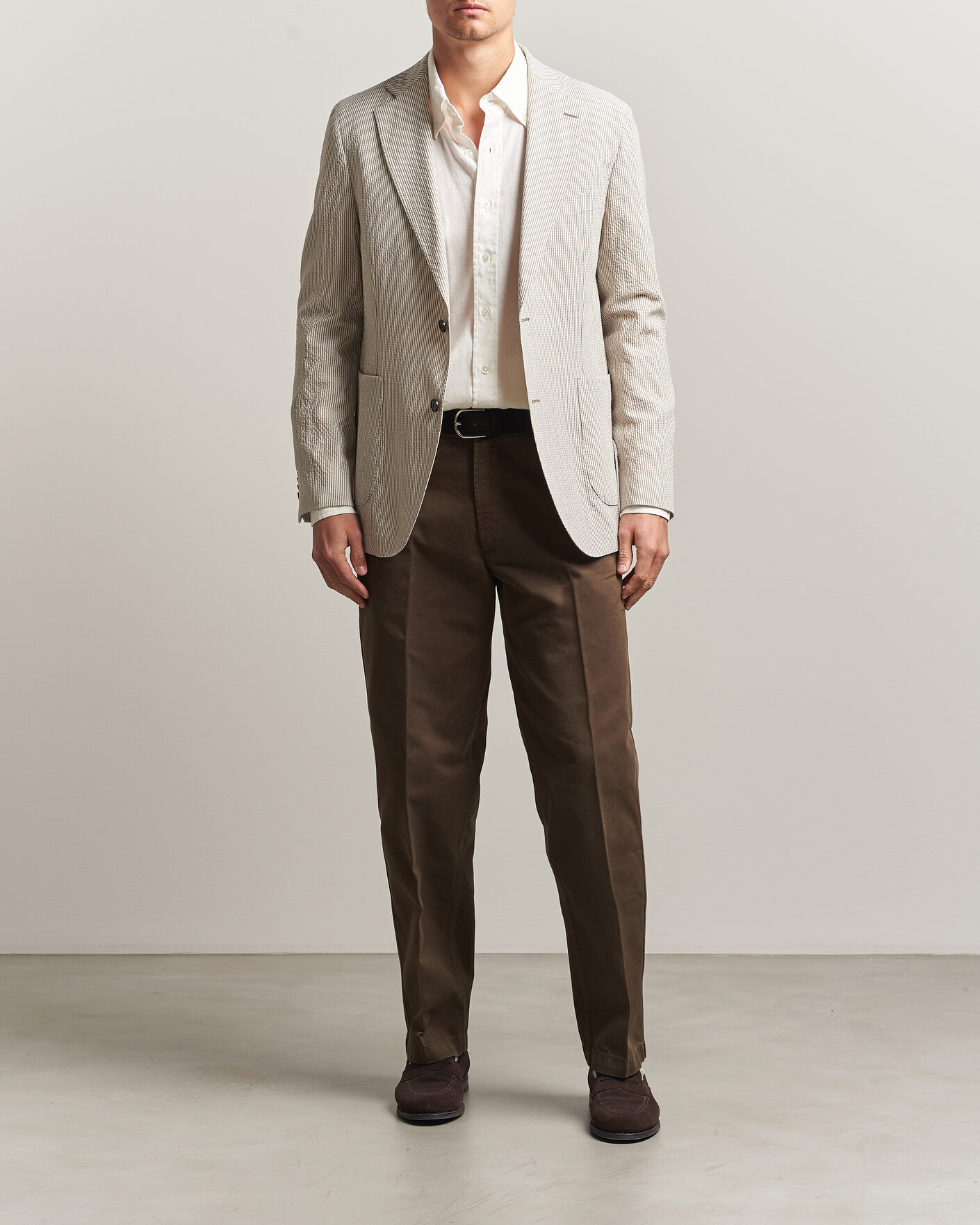 Homme | Blazers | Oscar Jacobson | Ferry Patch Soft Blazer Brindle Beige