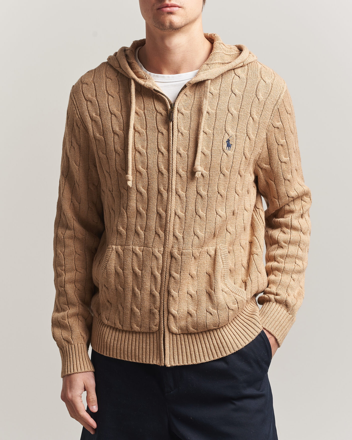 Homme | Pulls Et Tricots | Polo Ralph Lauren | Knitted Full Zip Sweater Camel Melange