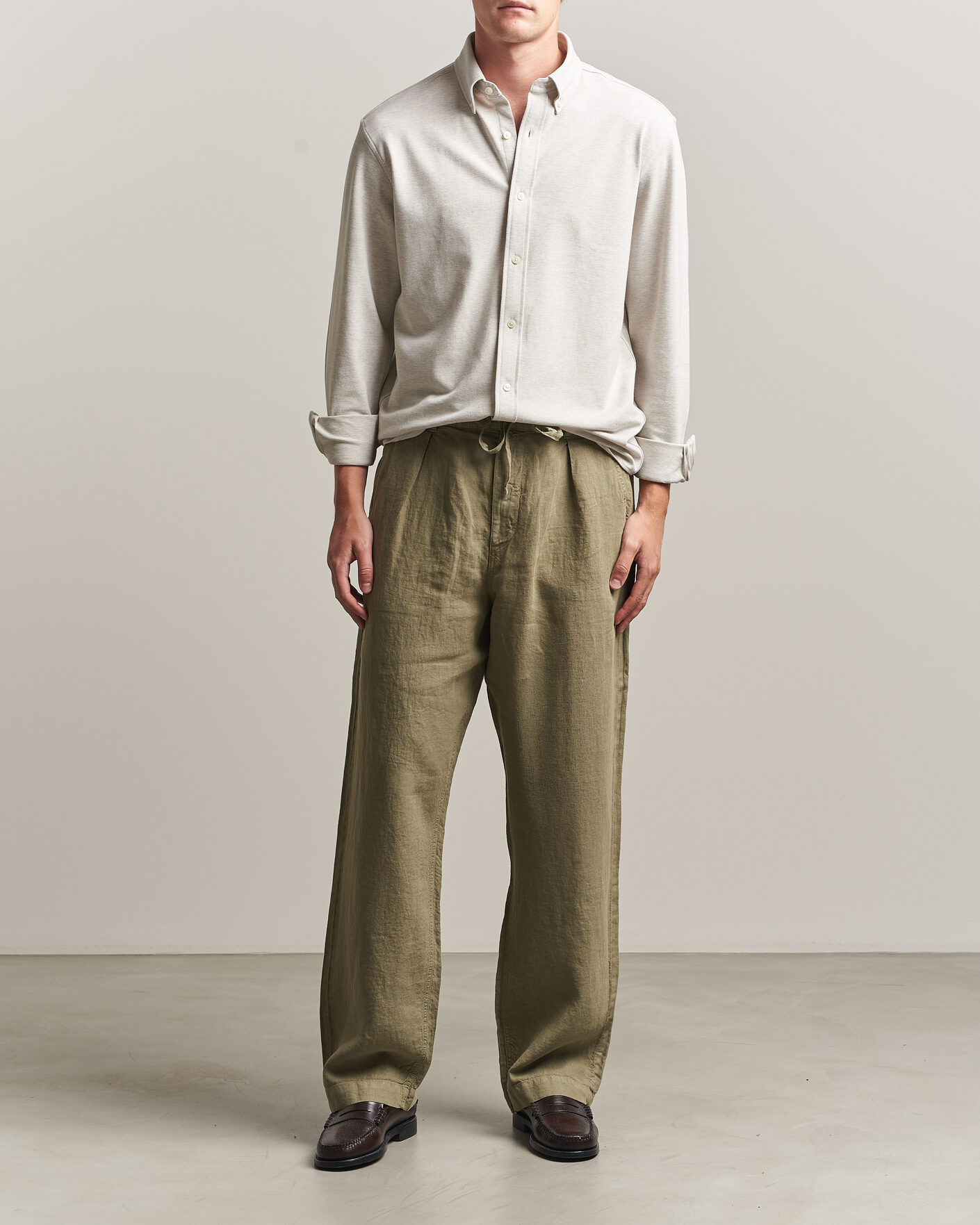 Homme | Pantalons | Polo Ralph Lauren | Easy Fit Pleated Trousers Sage Green