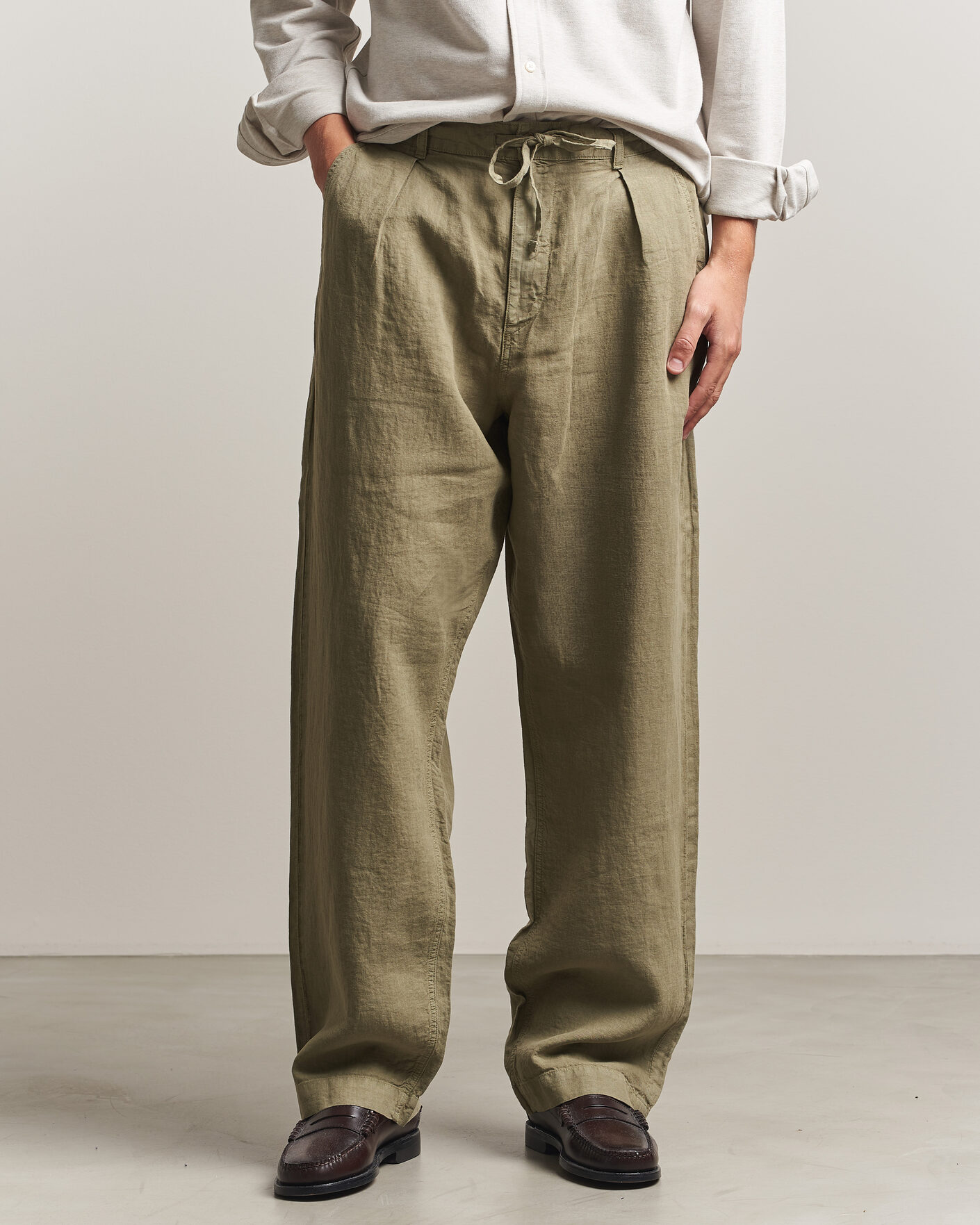 Homme | Pantalons | Polo Ralph Lauren | Easy Fit Pleated Trousers Sage Green