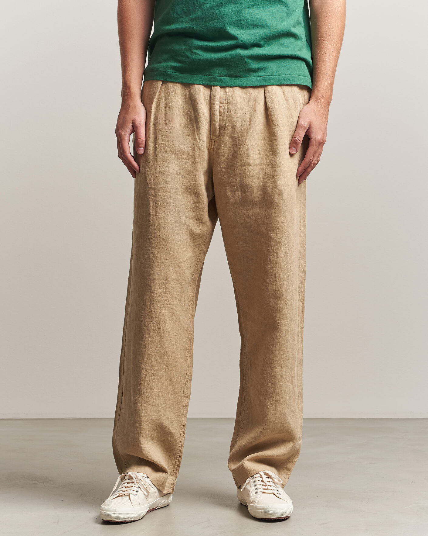 Homme | Pantalons | Polo Ralph Lauren | Easy Fit Pleated Trousers Coastal Beige