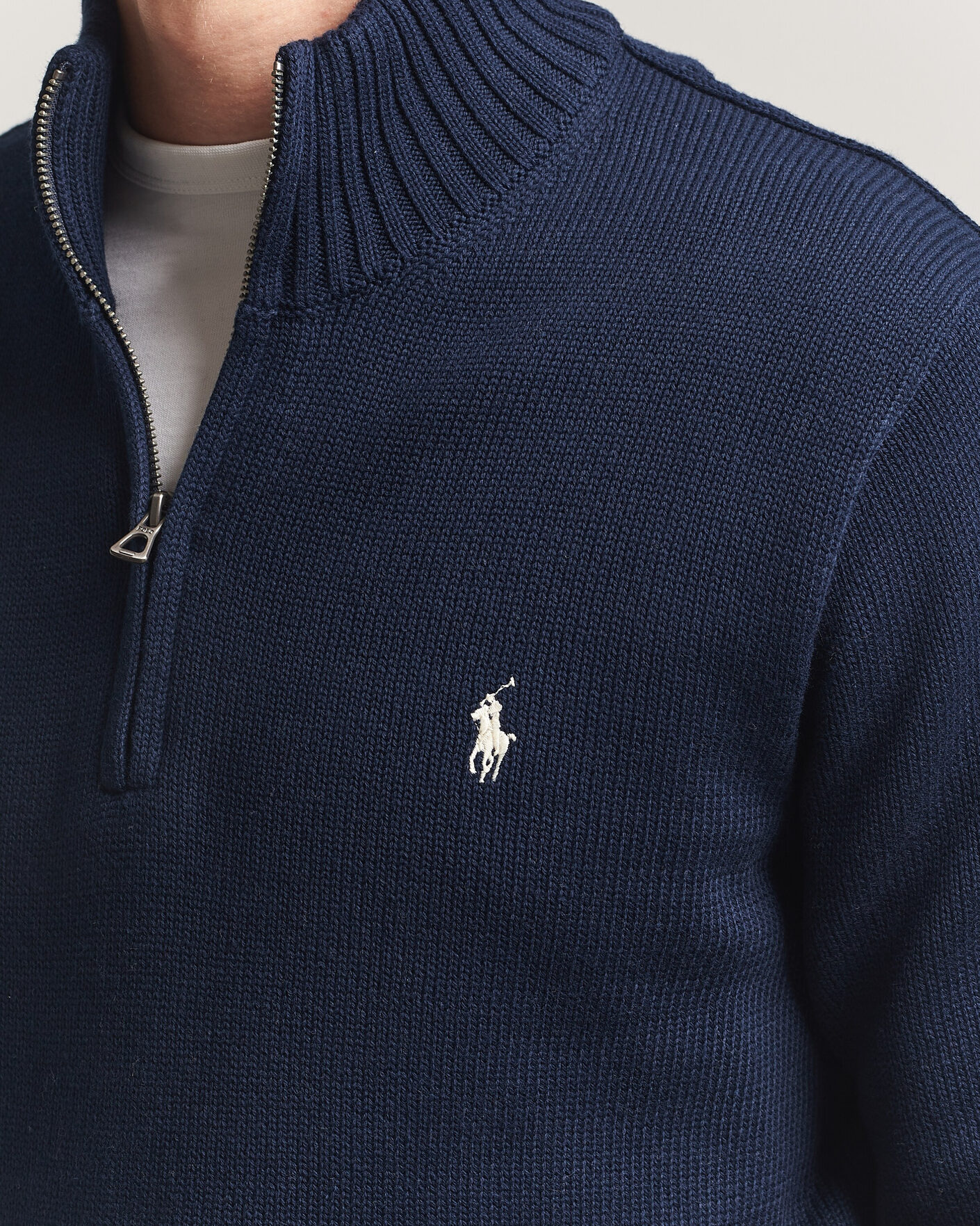 Homme | Pulls Et Tricots | Polo Ralph Lauren | Cotton Crew Neck Half-Zip Hunter Navy