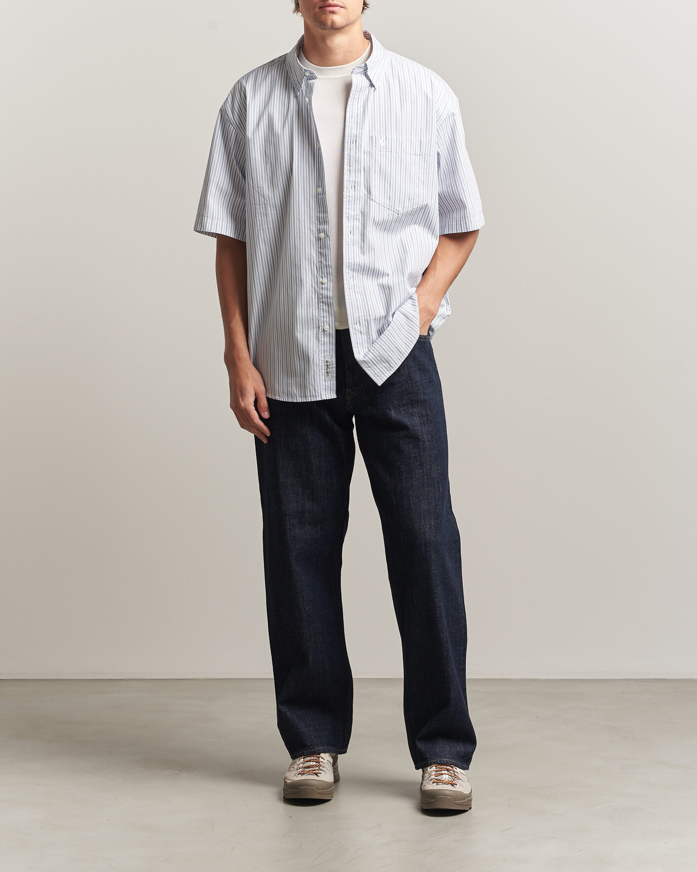 Homme | Chemises | Carhartt WIP | Short Sleeve Keene Cotton/Poplin Shirt White
