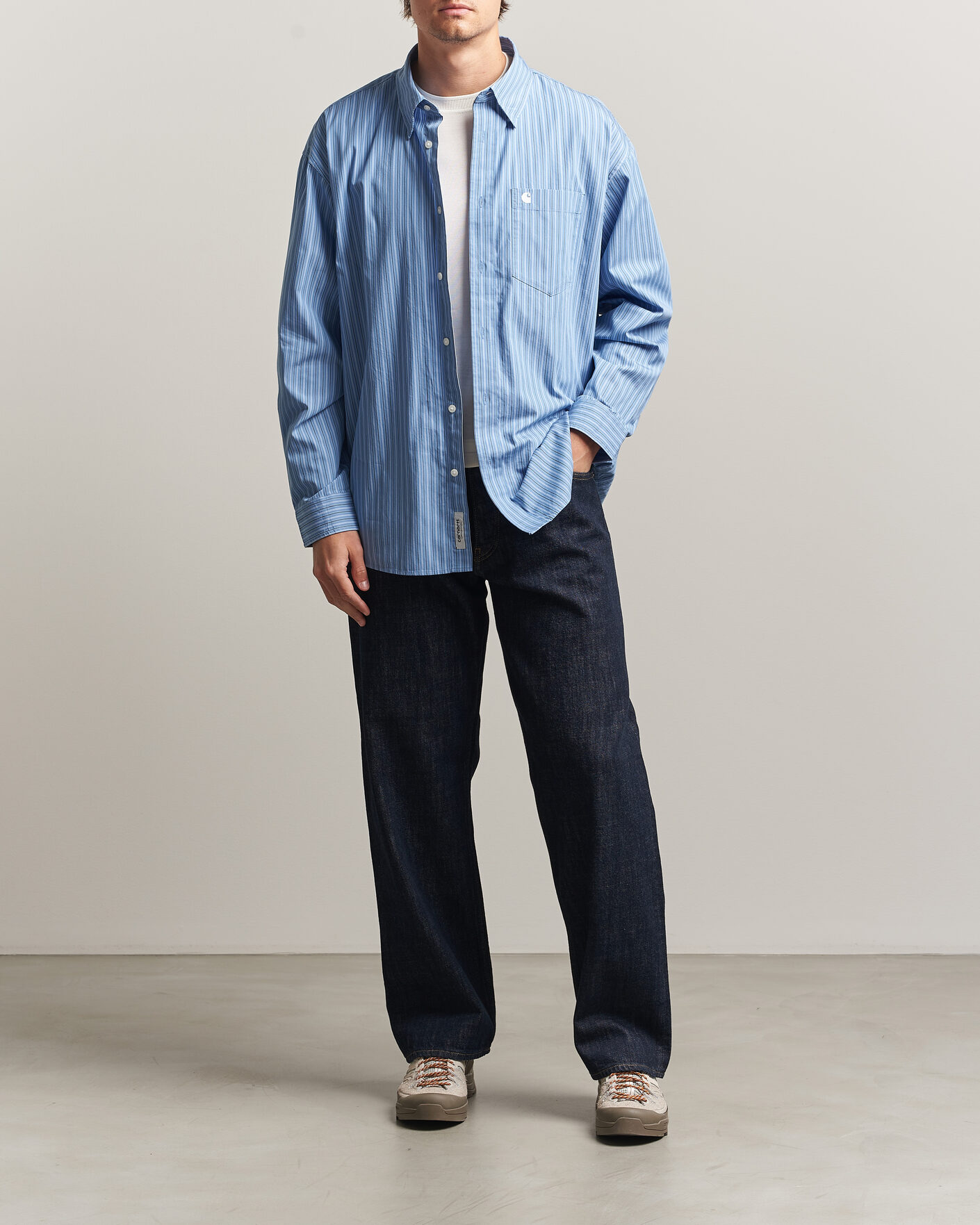 Homme | Chemises | Carhartt WIP | Keen Striped Cotton Poplin Shirt Curacao