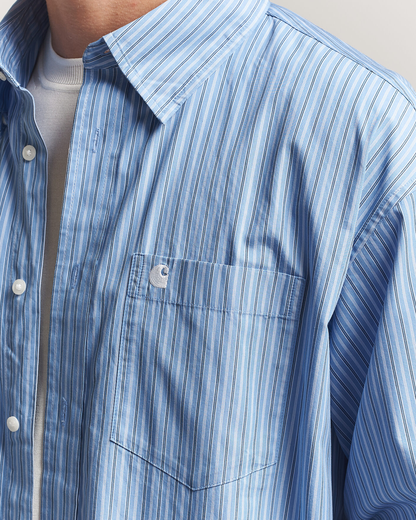 Homme | Chemises | Carhartt WIP | Keen Striped Cotton Poplin Shirt Curacao