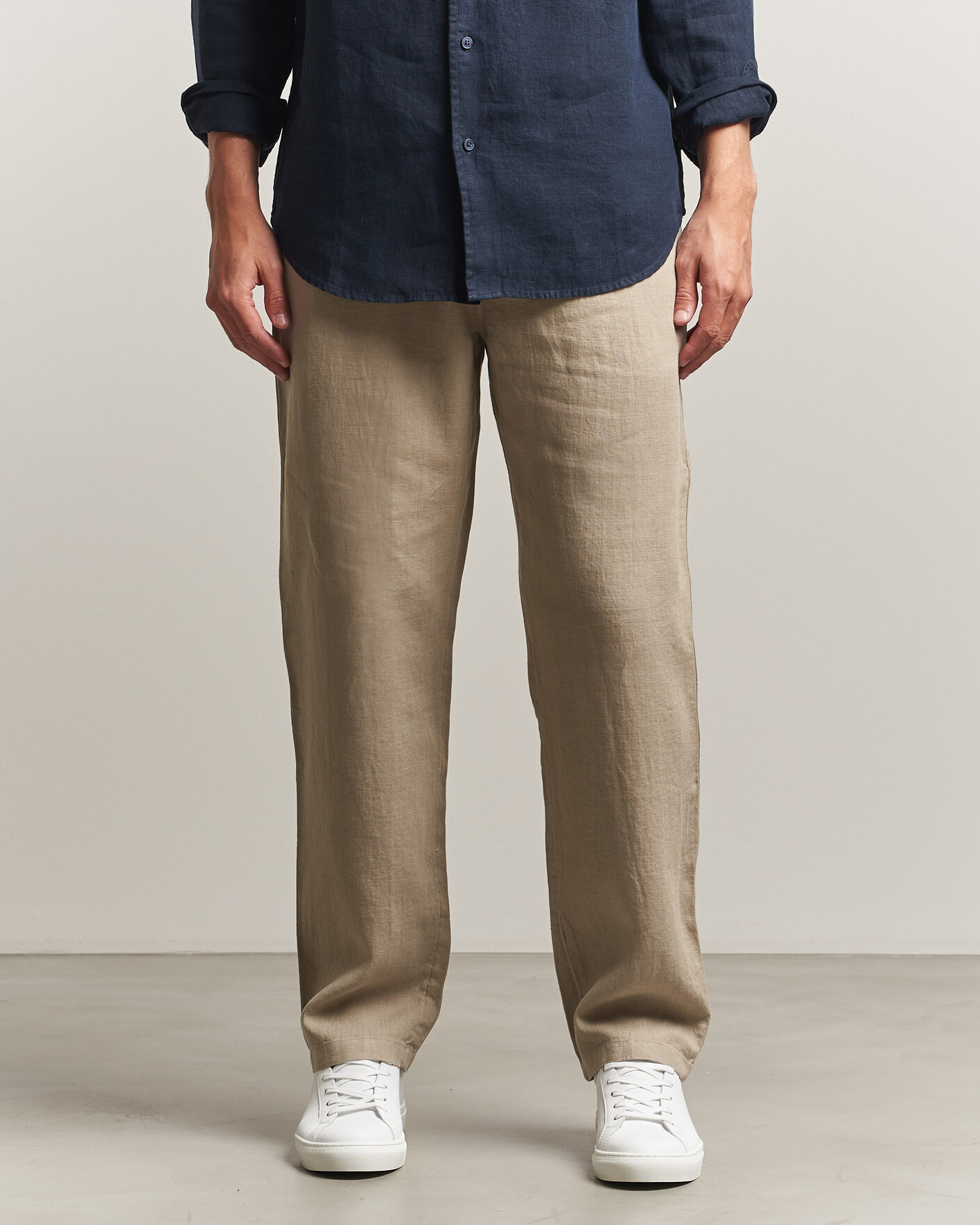 Homme | Pantalons | Samsøe Samsøe | Jabari Linen Drawstring Trousers Aluminum
