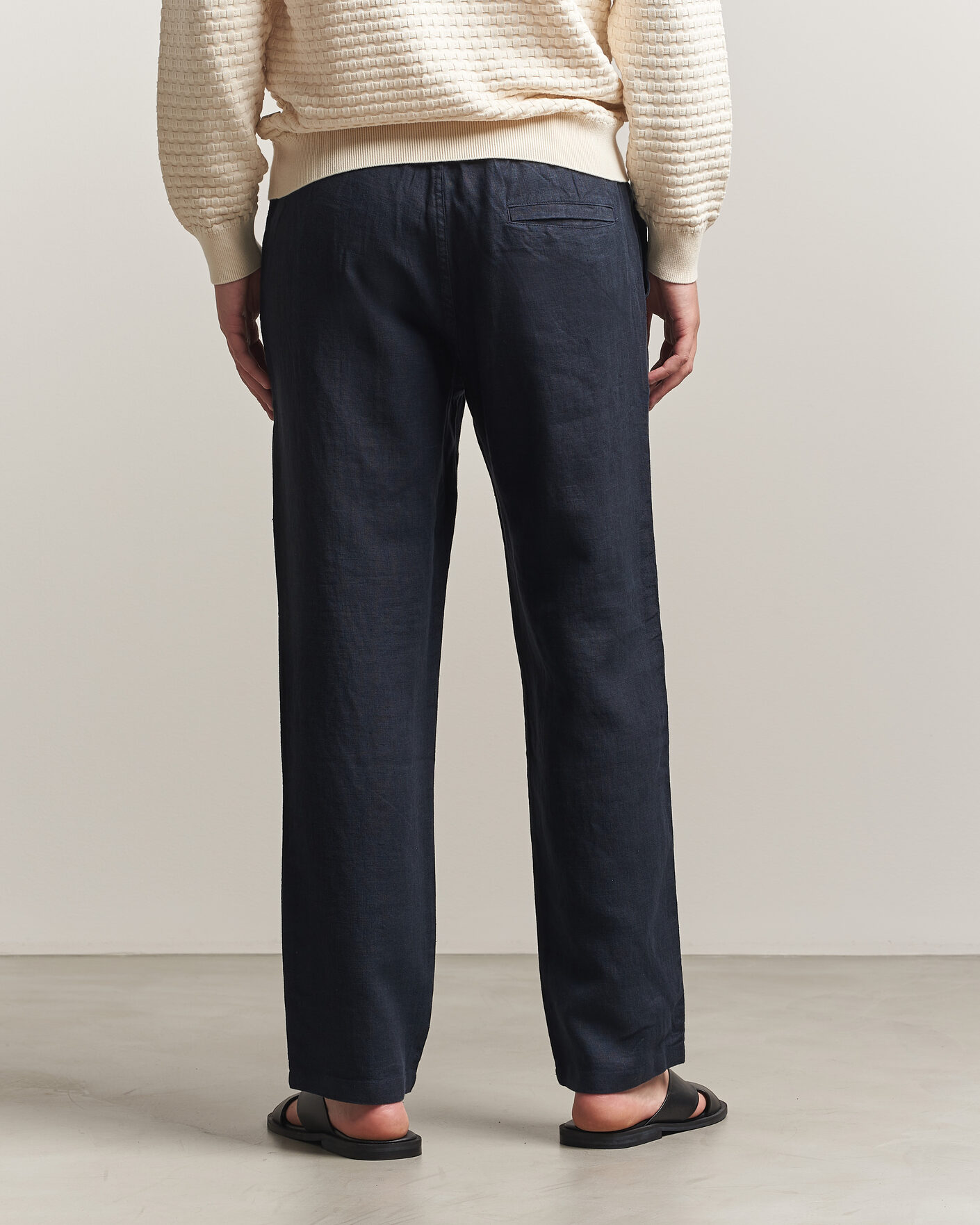 Homme | Pantalons | Samsøe Samsøe | Jabari Linen Drawstring Trousers Salute Navy
