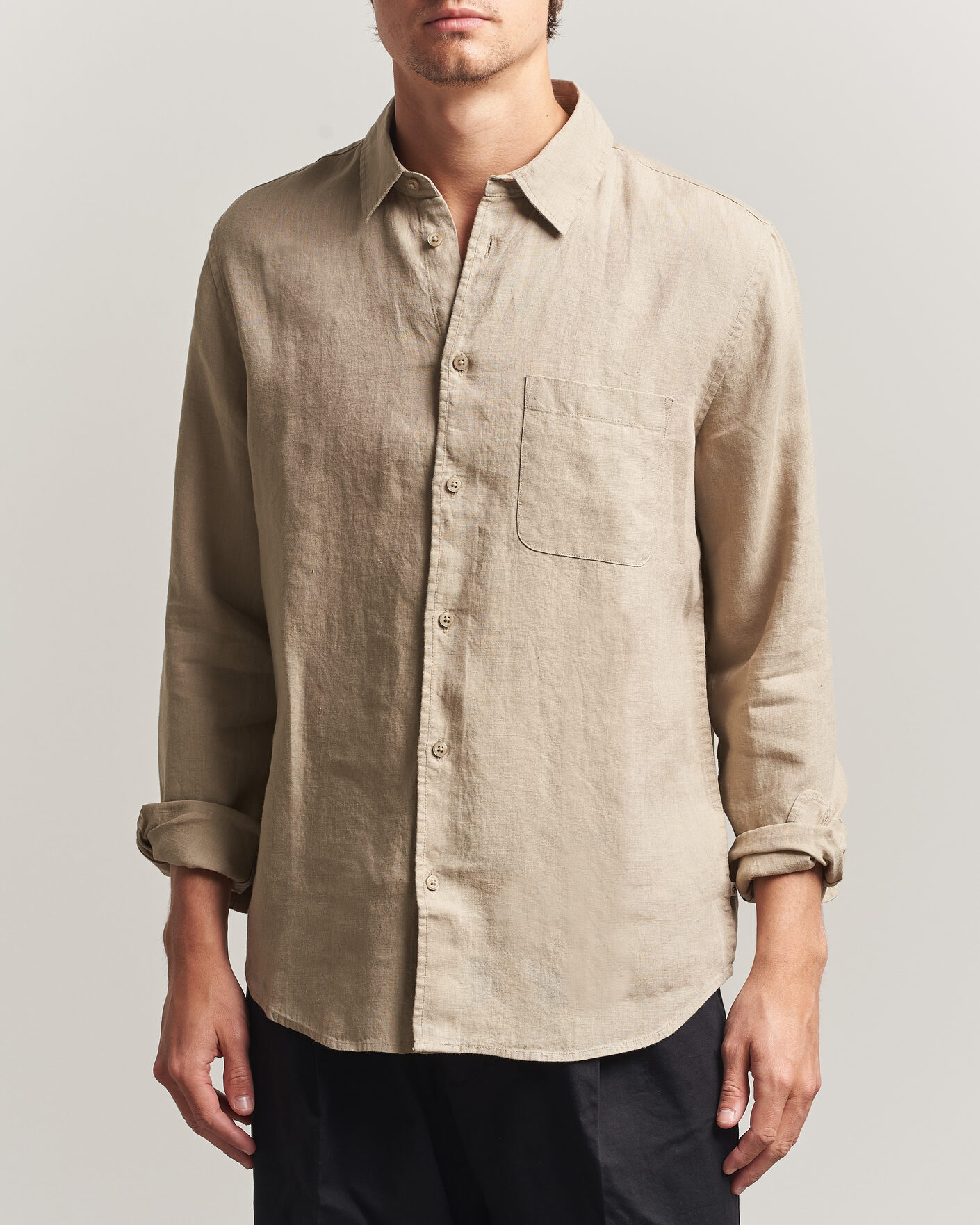 Homme | Chemises | Samsøe Samsøe | Liam Linen Shirt Aluminum