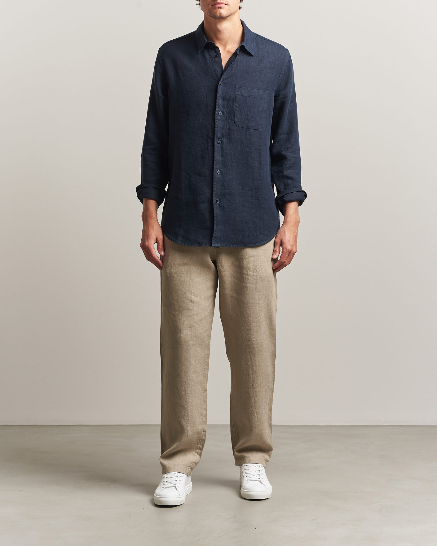 Homme | Chemises | Samsøe Samsøe | Liam Linen Shirt Salute Navy
