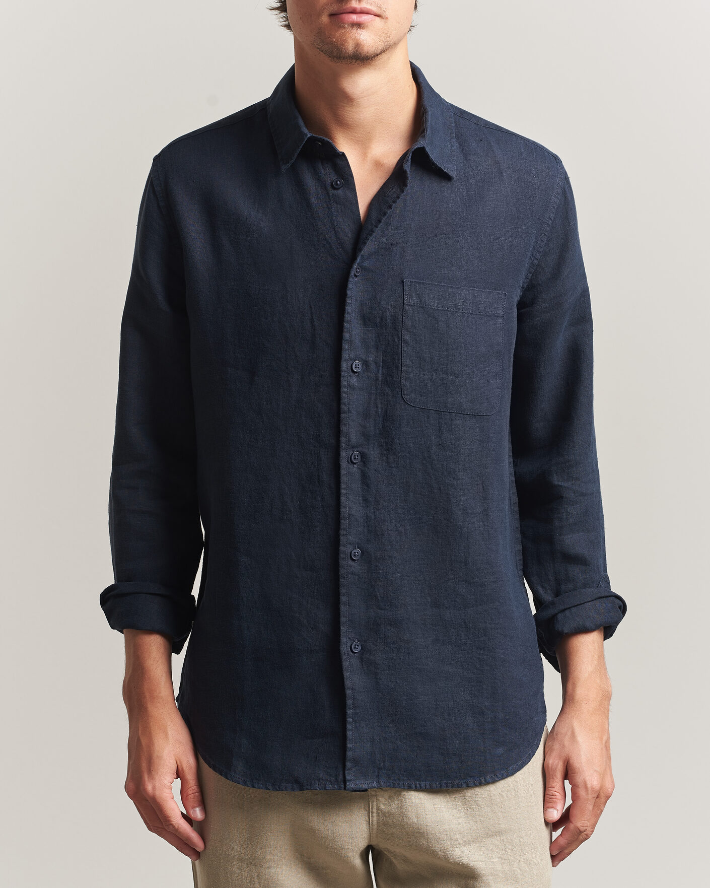 Homme | Chemises | Samsøe Samsøe | Liam Linen Shirt Salute Navy