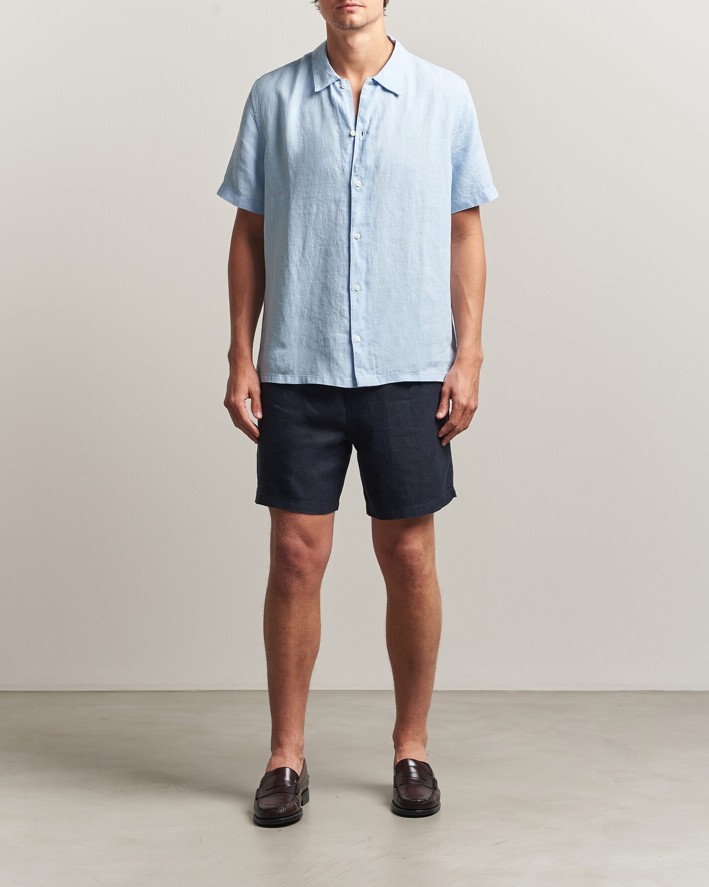 Homme | Chemises | Samsøe Samsøe | Avan Linen Short Sleeve Shirt Windsurfer
