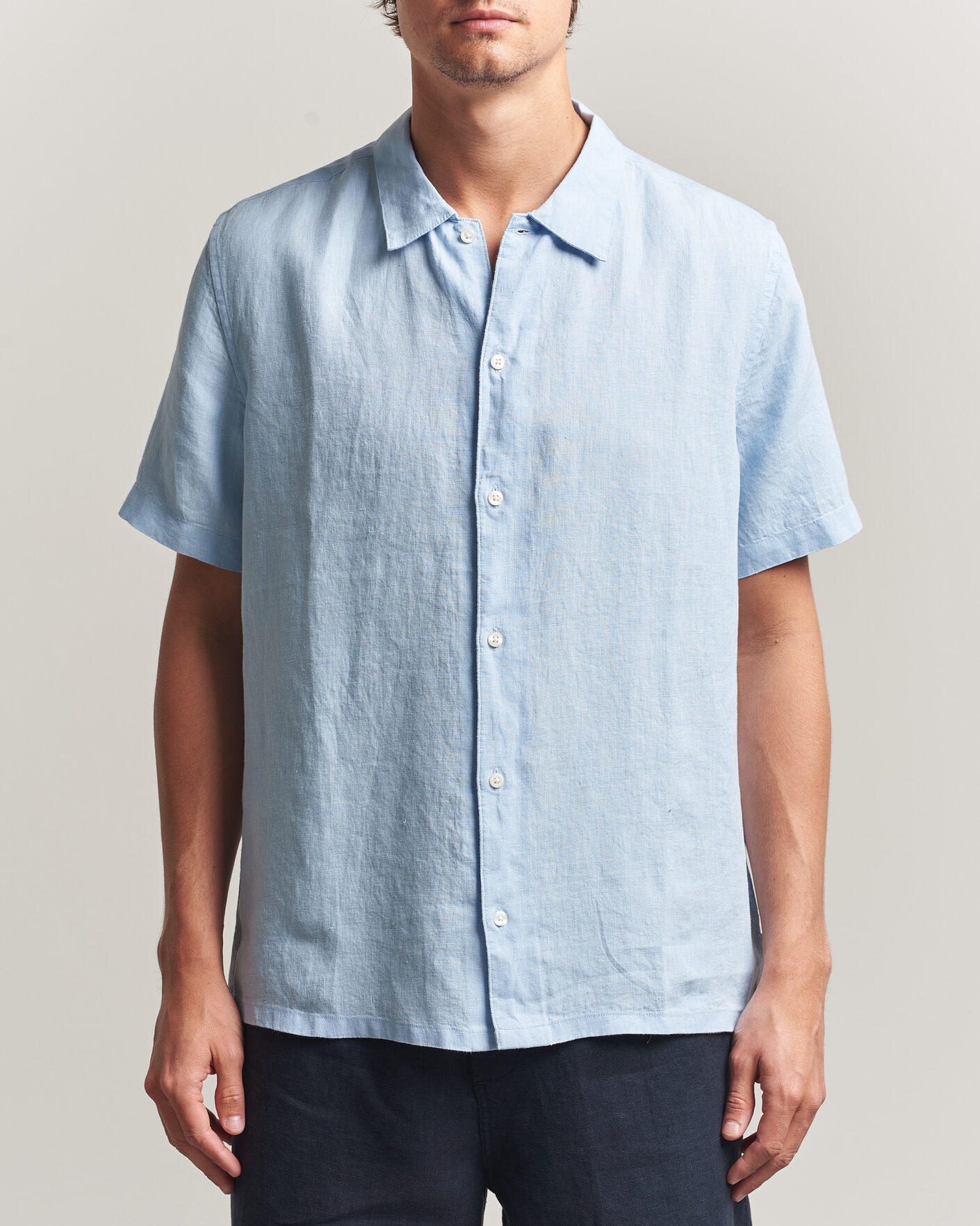 Homme | Chemises | Samsøe Samsøe | Avan Linen Short Sleeve Shirt Windsurfer