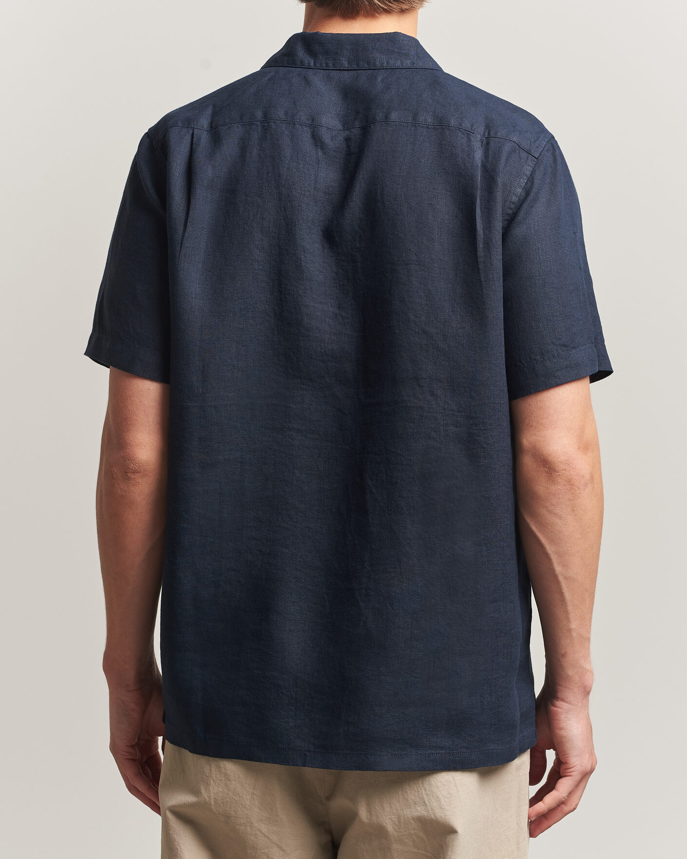 Homme | Chemises | Samsøe Samsøe | Avan Linen Short Sleeve Shirt Salute Navy