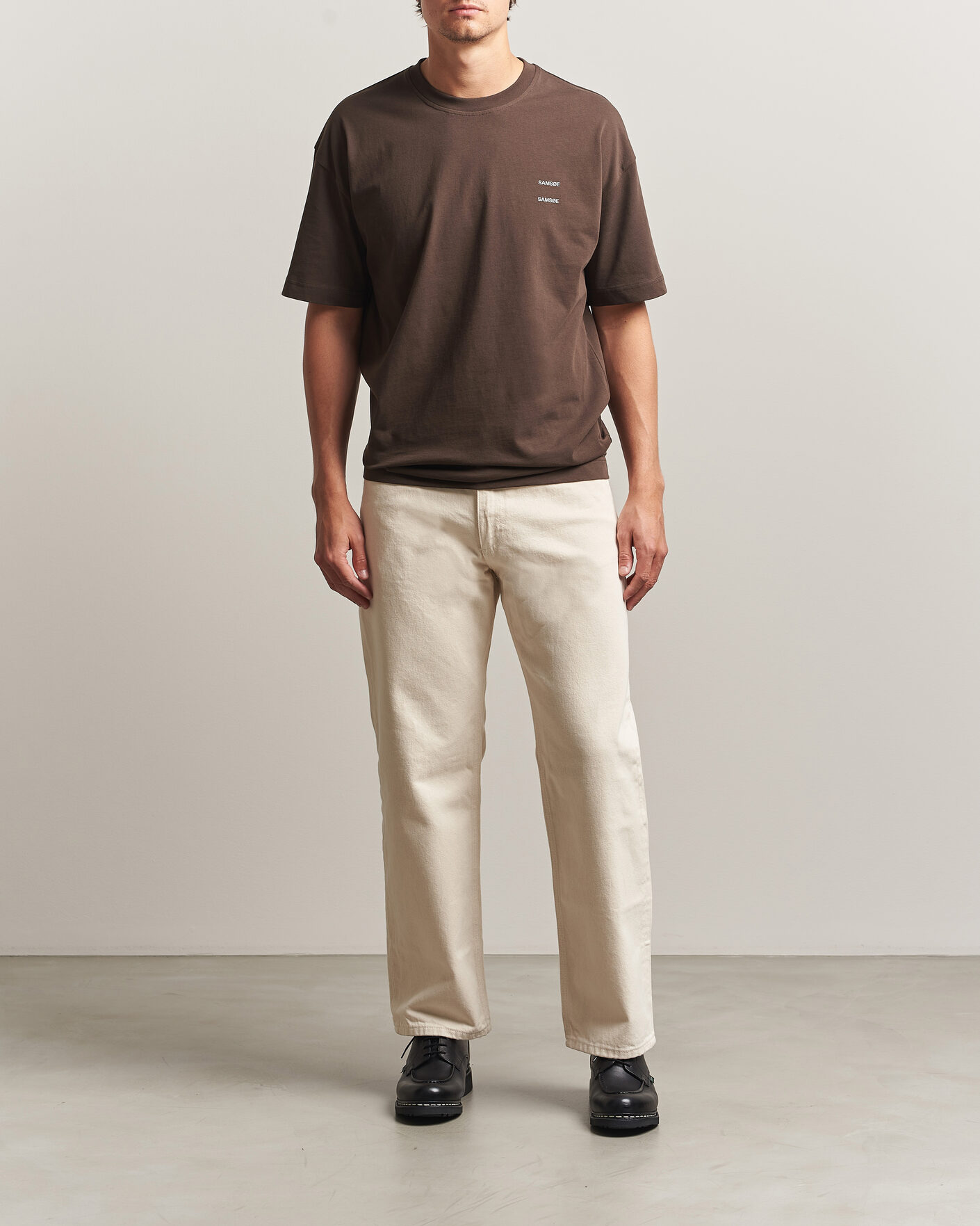 Homme | T-shirts | Samsøe Samsøe | Joel Organic Cotton T-Shirt Turkish Coffee