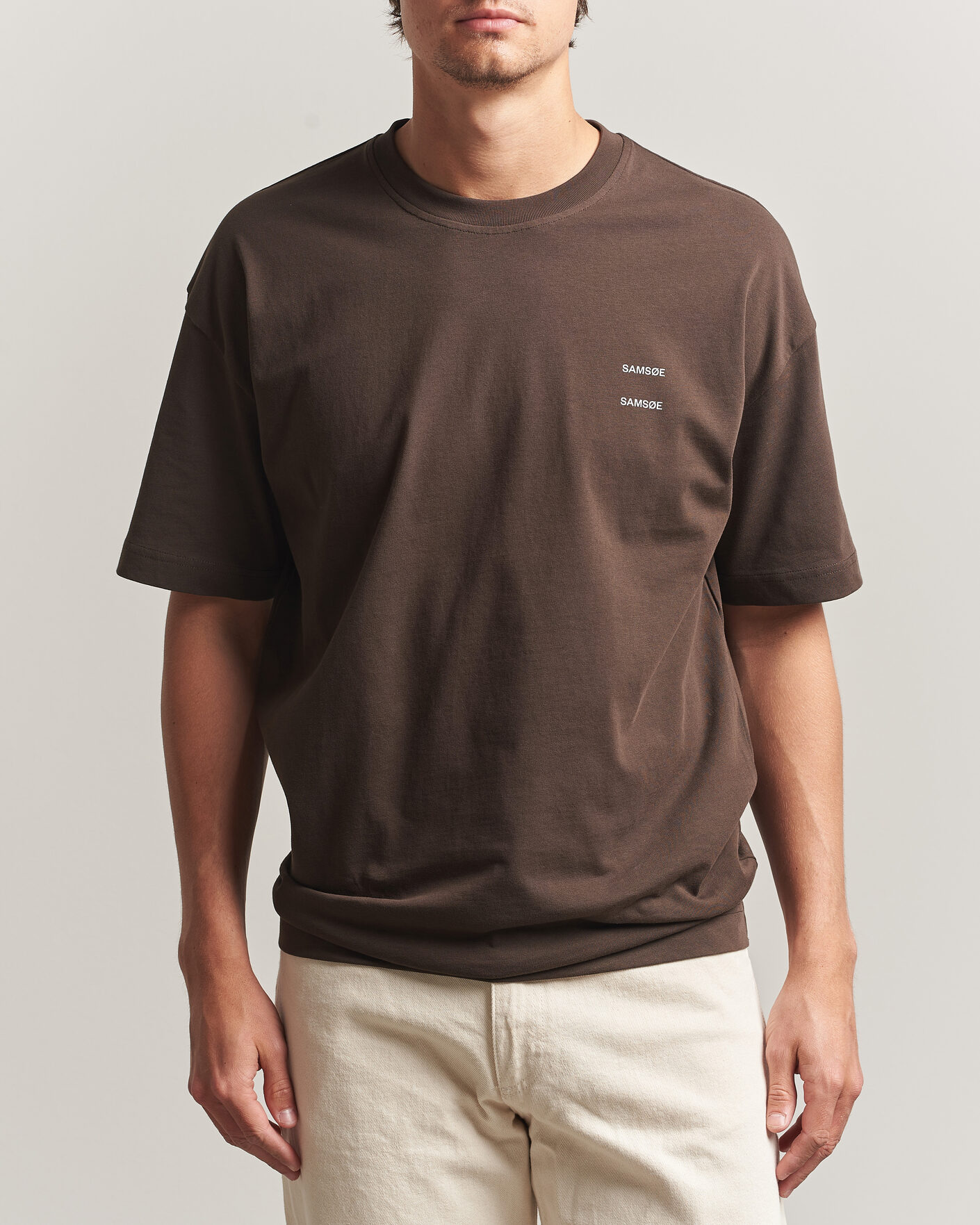 Homme | T-shirts | Samsøe Samsøe | Joel Organic Cotton T-Shirt Turkish Coffee