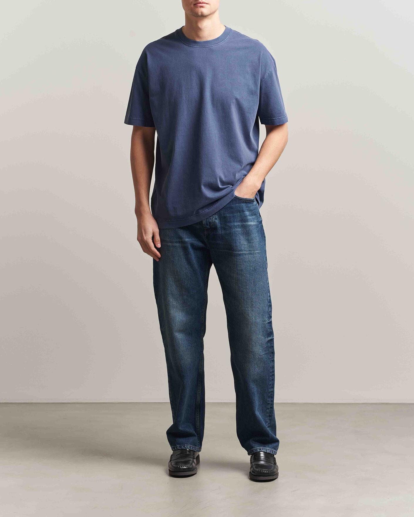 Homme | T-shirts | Samsøe Samsøe | Joel Organic Washed Cotton T-Shirt Salute Navy