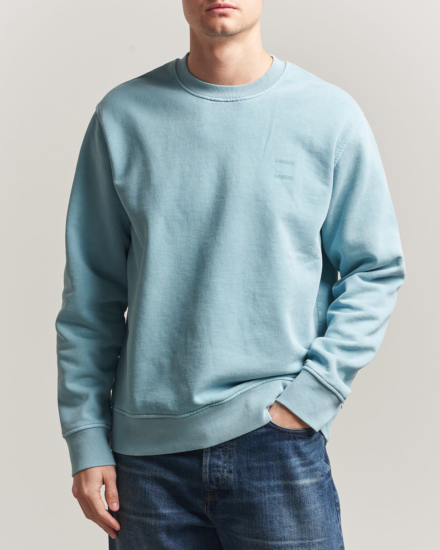 Homme | Pulls Et Tricots | Samsøe Samsøe | Joel Organic Washed Cotton Sweatshirt Tourmaline