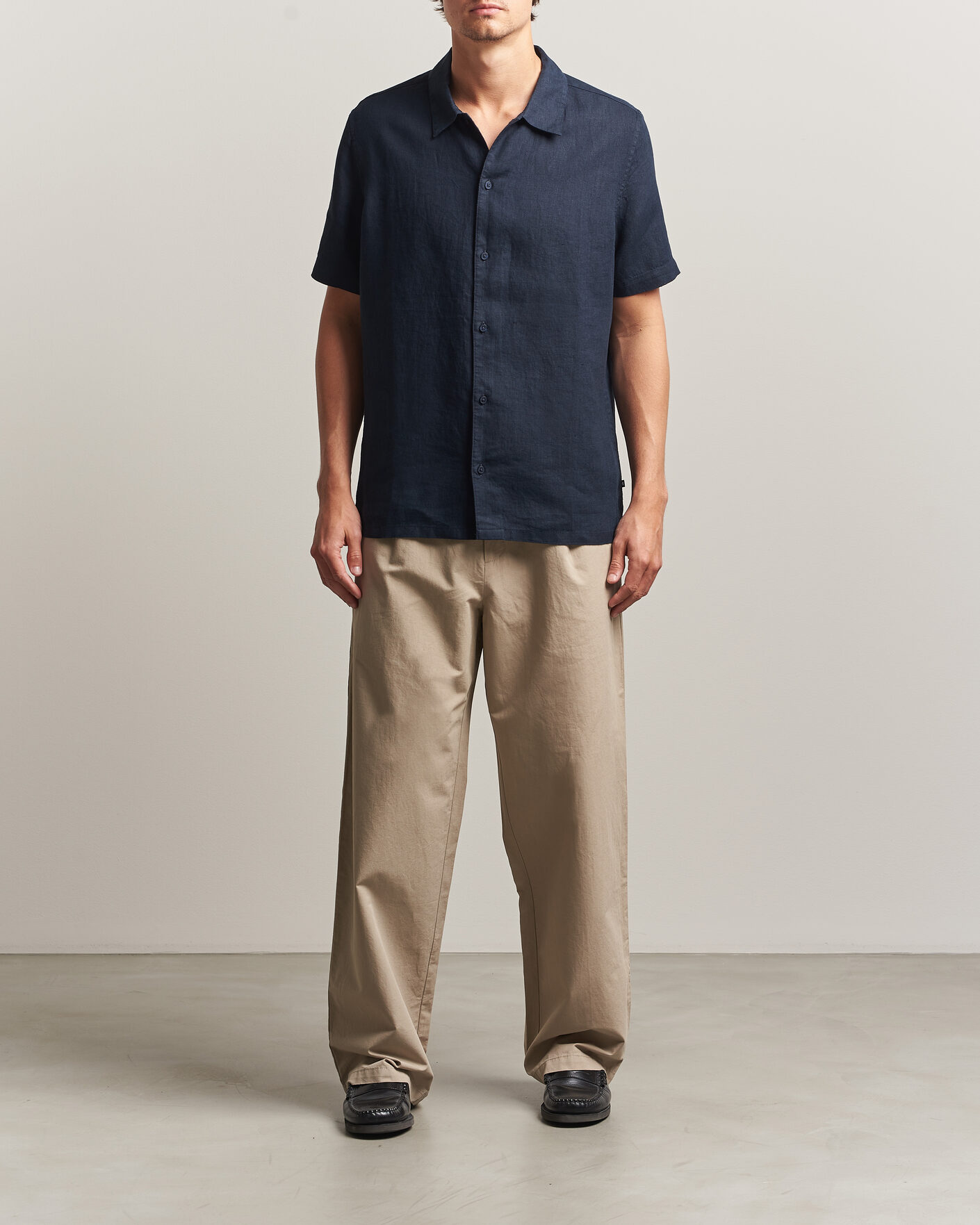 Homme | Pantalons | Samsøe Samsøe | Valentin Cotton/Linen Pleated Trousers Aluminum