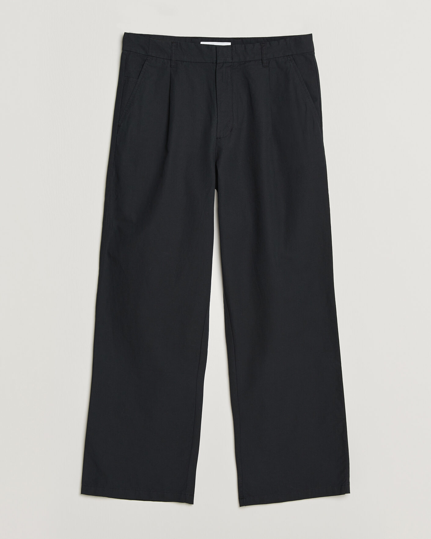 Homme | Pantalons | Samsøe Samsøe | Valentin Cotton/Linen Pleated Trousers Black