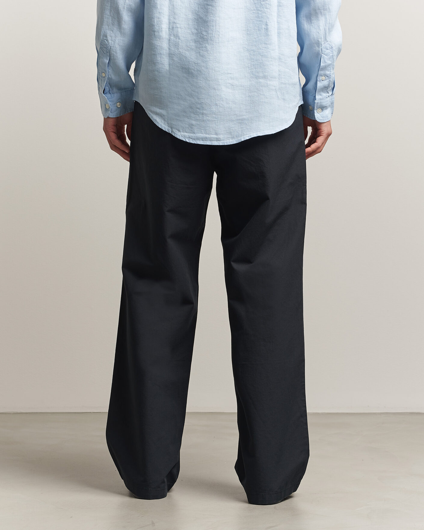 Homme | Pantalons | Samsøe Samsøe | Valentin Cotton/Linen Pleated Trousers Black
