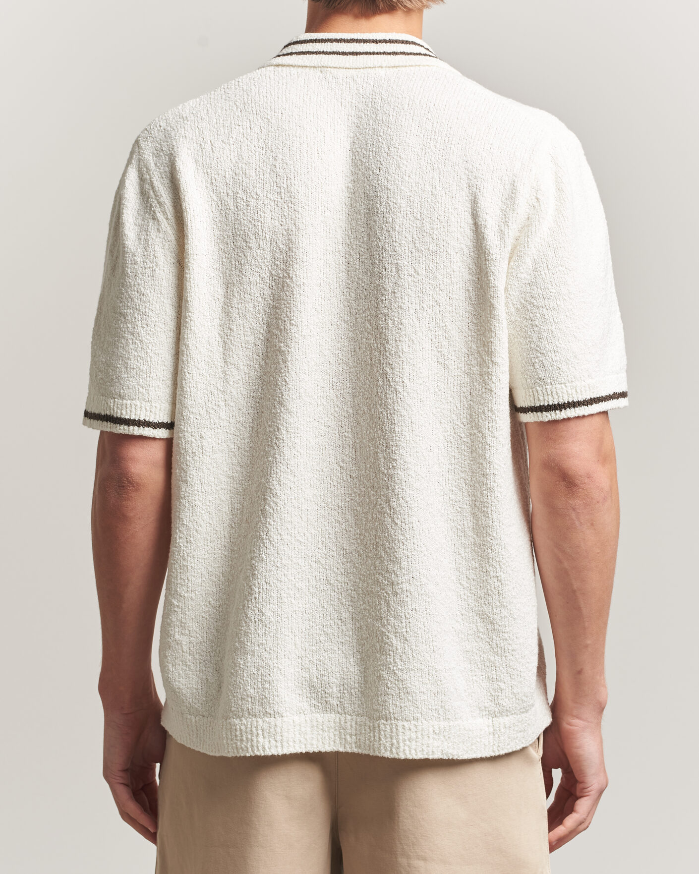Homme | Chemises | Samsøe Samsøe | Pedro Knitted Short Sleeve Shirt Clear Cream