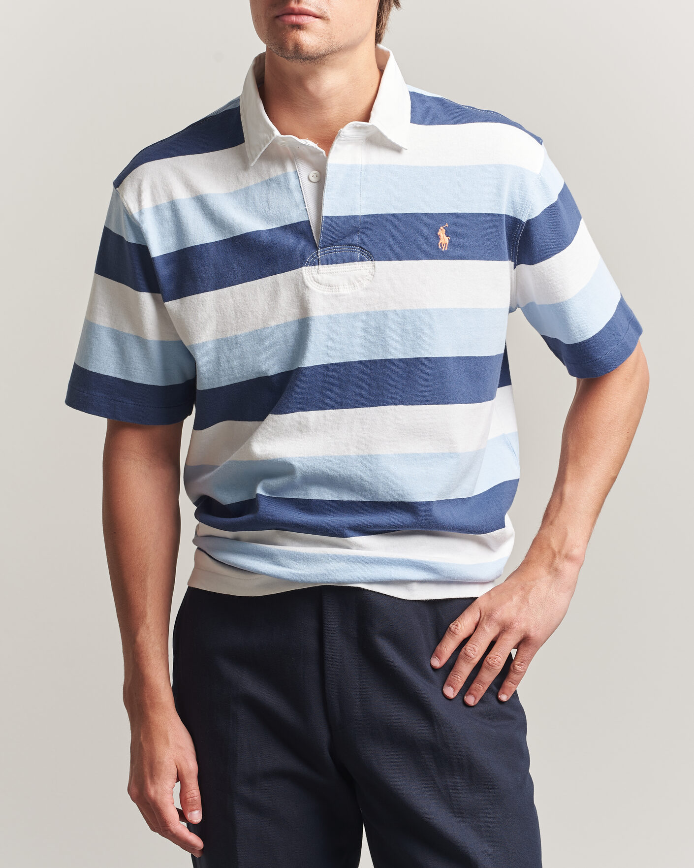 Homme | Polos | Polo Ralph Lauren | Block Stripe Polo Office Blue