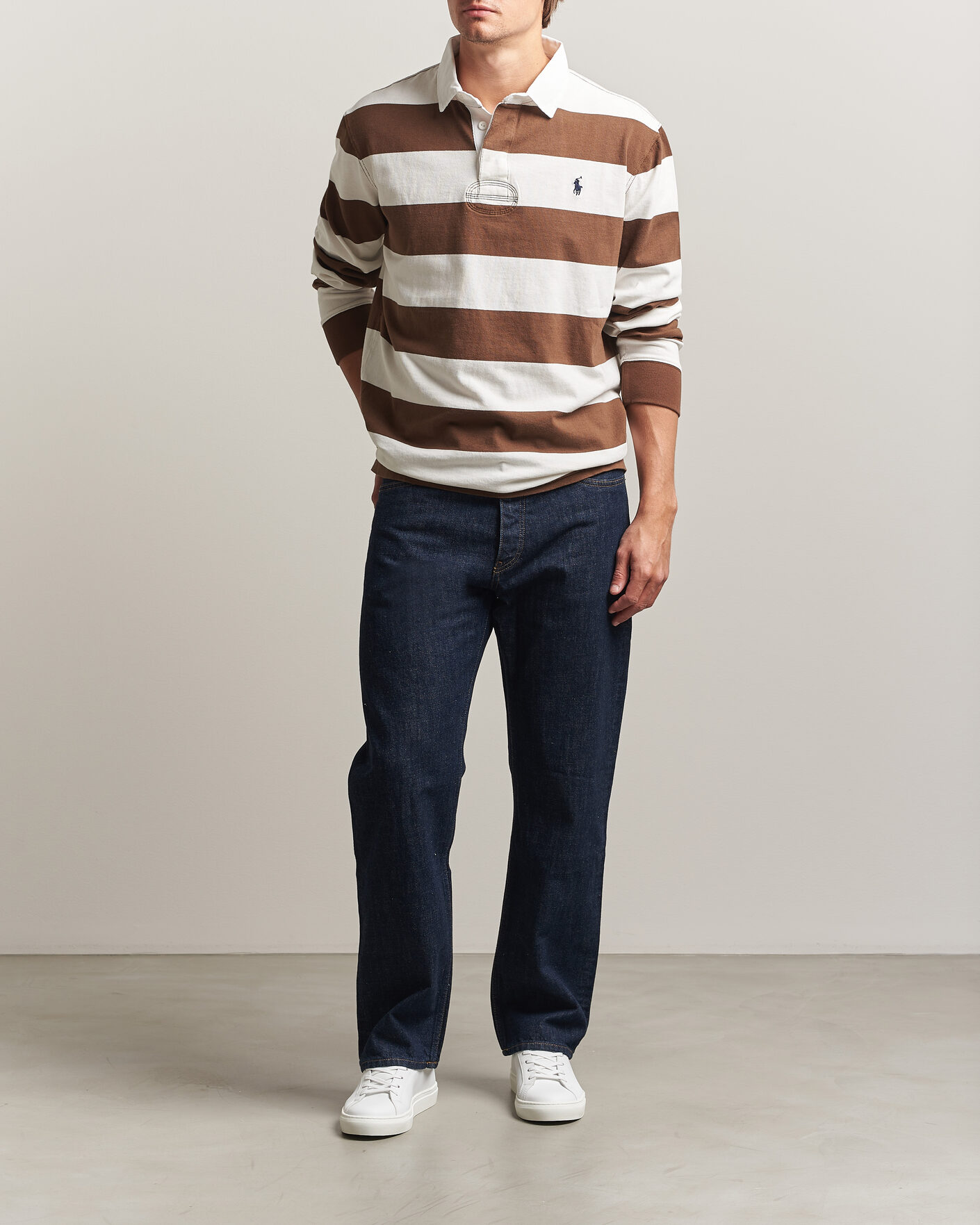 Homme | Pulls Et Tricots | Polo Ralph Lauren | Block Striped Rugby Pale Russet/Trophy Cream
